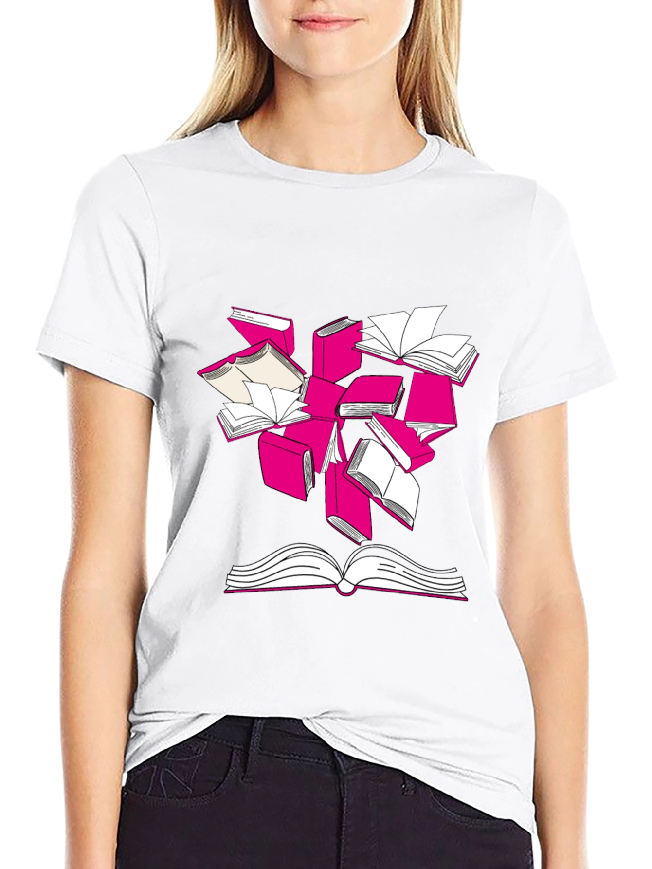 Literary T-Shirt - Flying Books Design