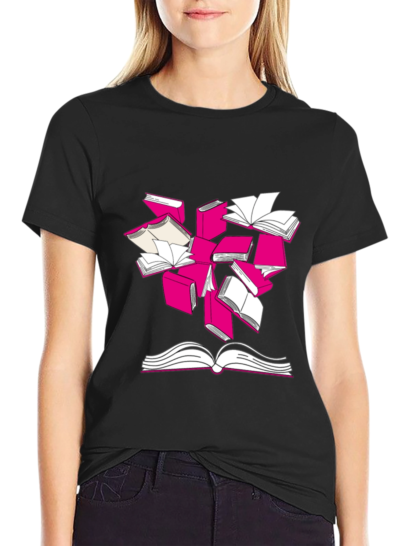 Literary T-Shirt - Flying Books Design