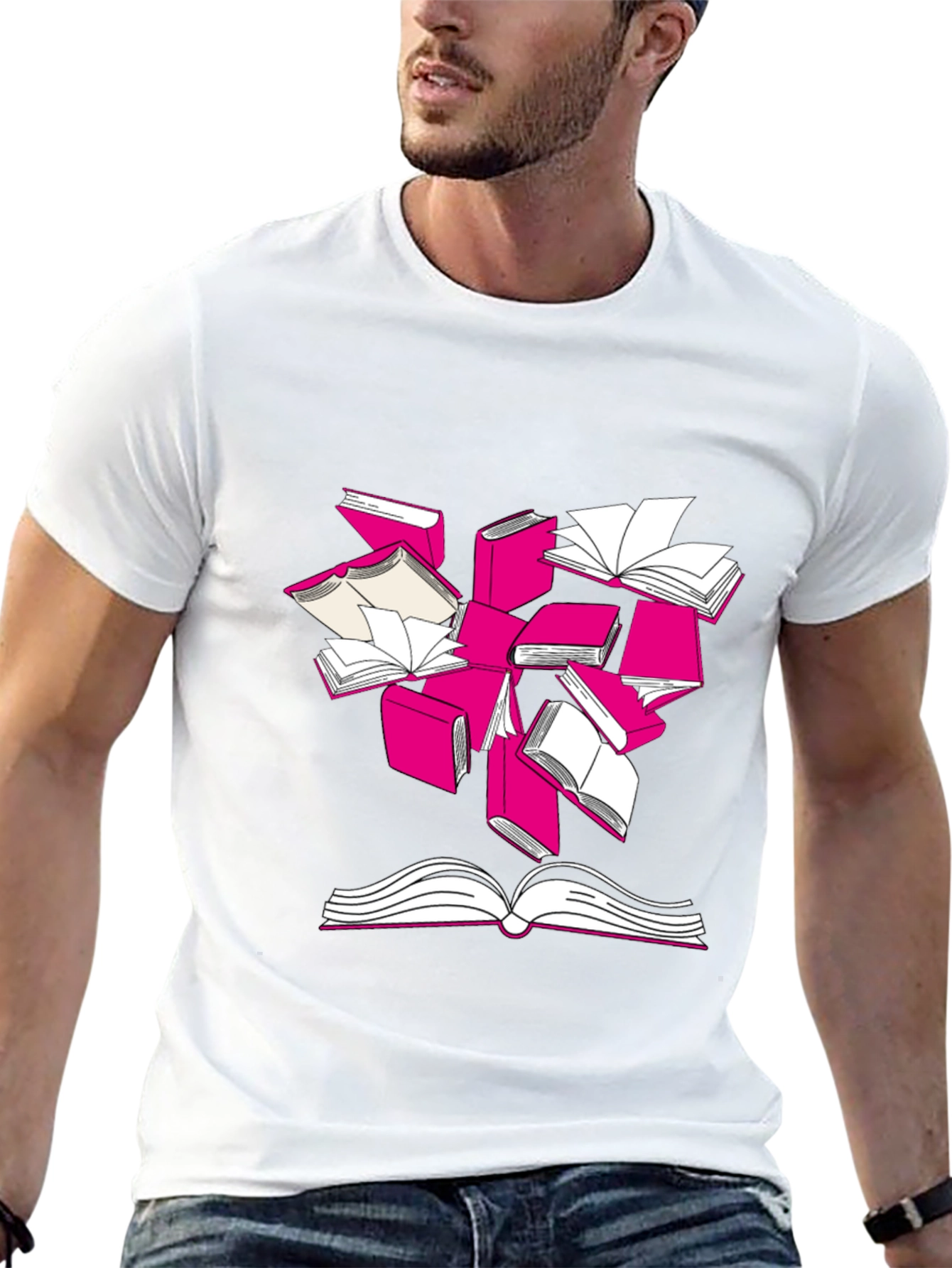 Literary T-Shirt - Flying Books Design