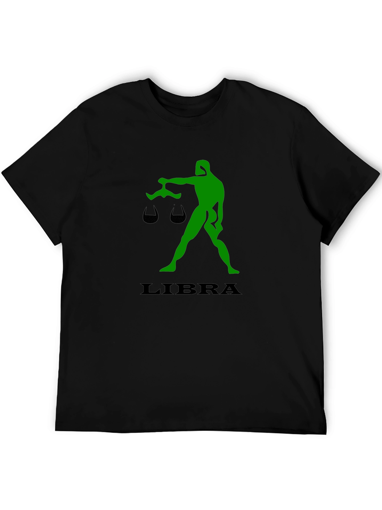 Libra Zodiac Sign Graphic Black T-Shirt
