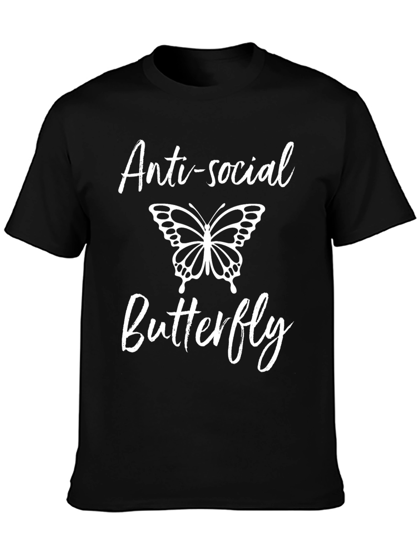 Anti-Social Butterfly Graphic T-Shirt