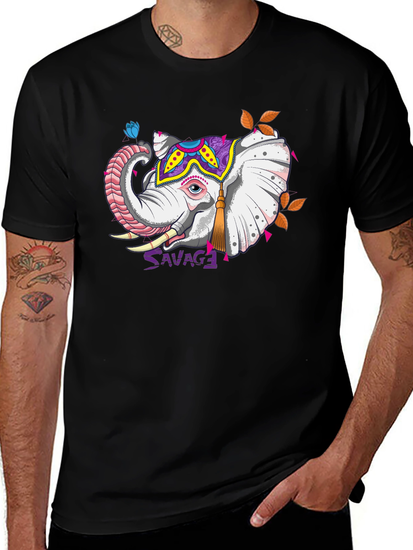 Savage Elephant Graphic Tee - Unique Design