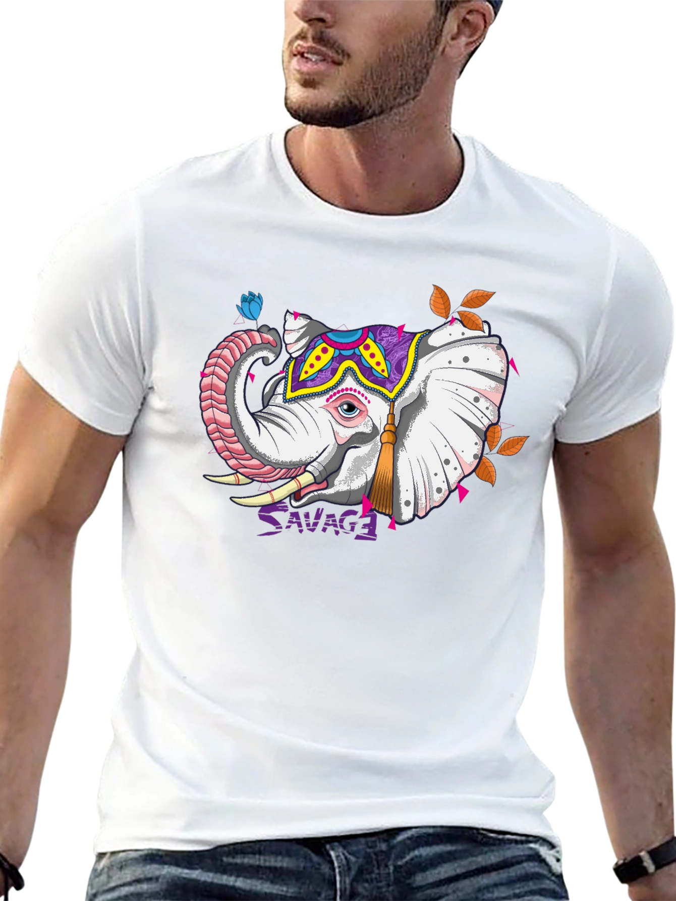 Savage Elephant Graphic Tee - Unique Design