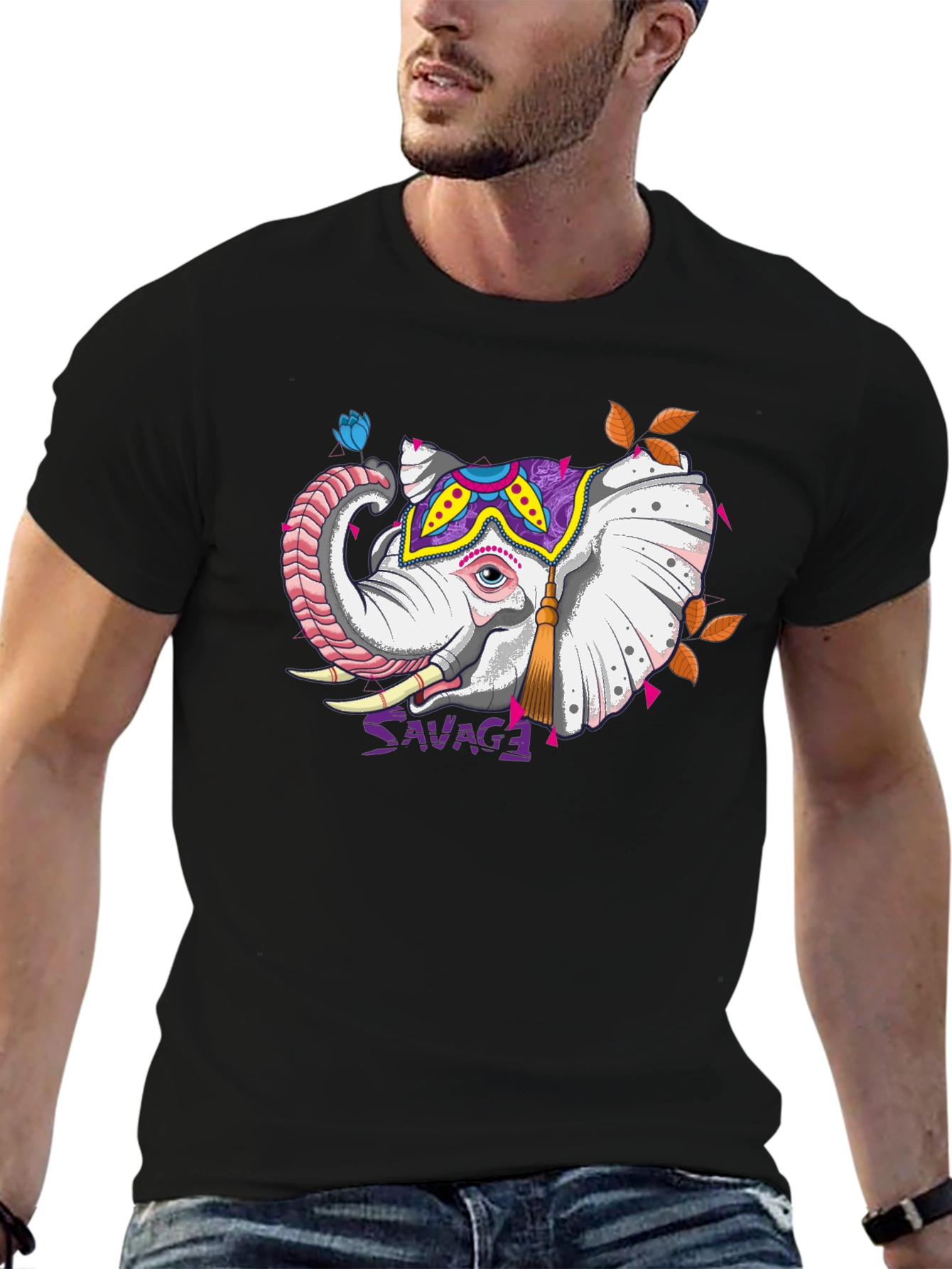 Savage Elephant Graphic Tee - Unique Design