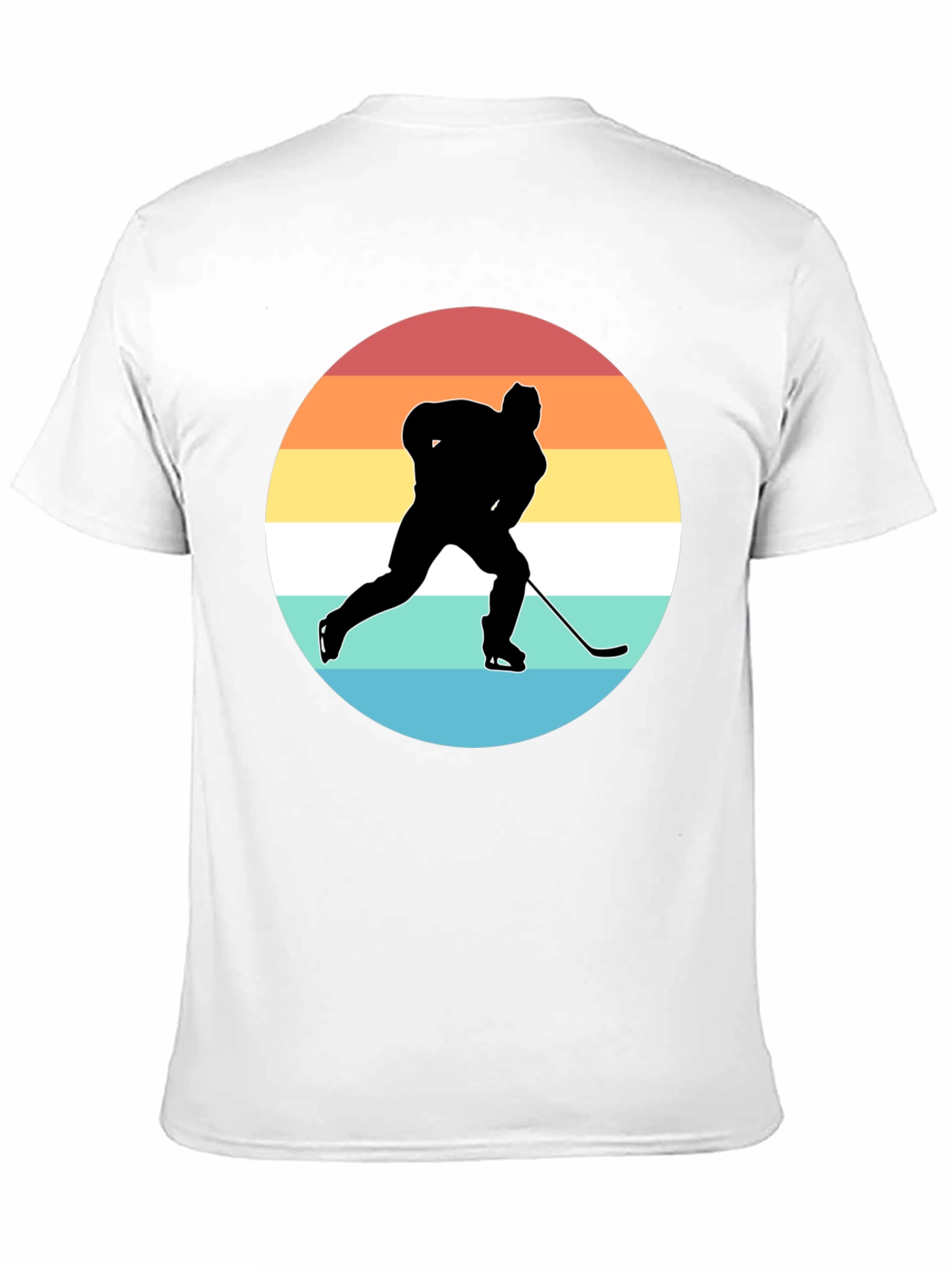 Hockey Player Silhouette Retro Style T-Shirt
