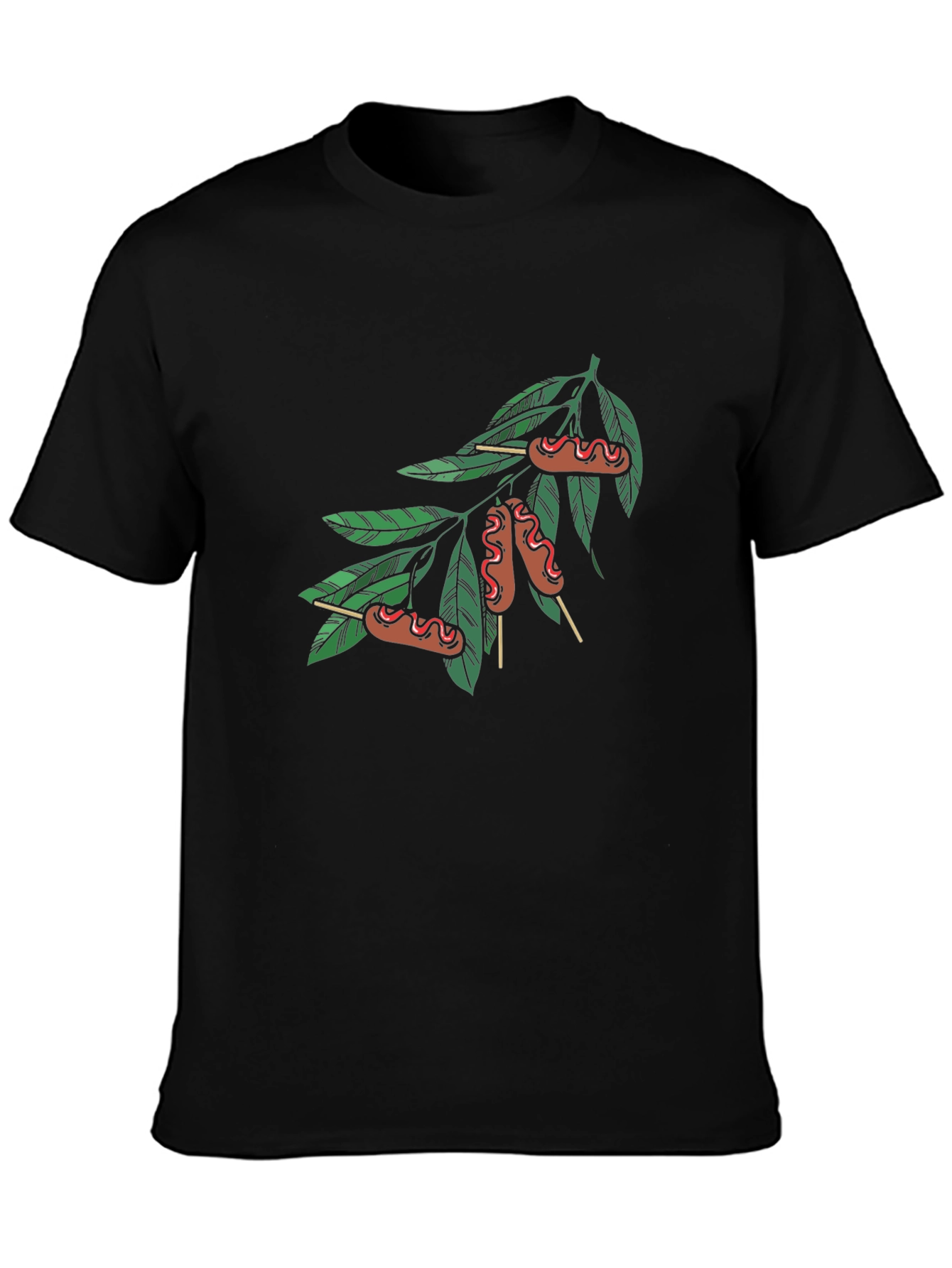 Novelty Sausage Tree Black T-Shirt