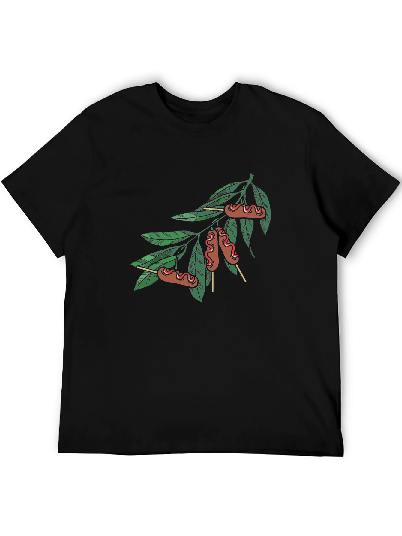 Novelty Sausage Tree Black T-Shirt