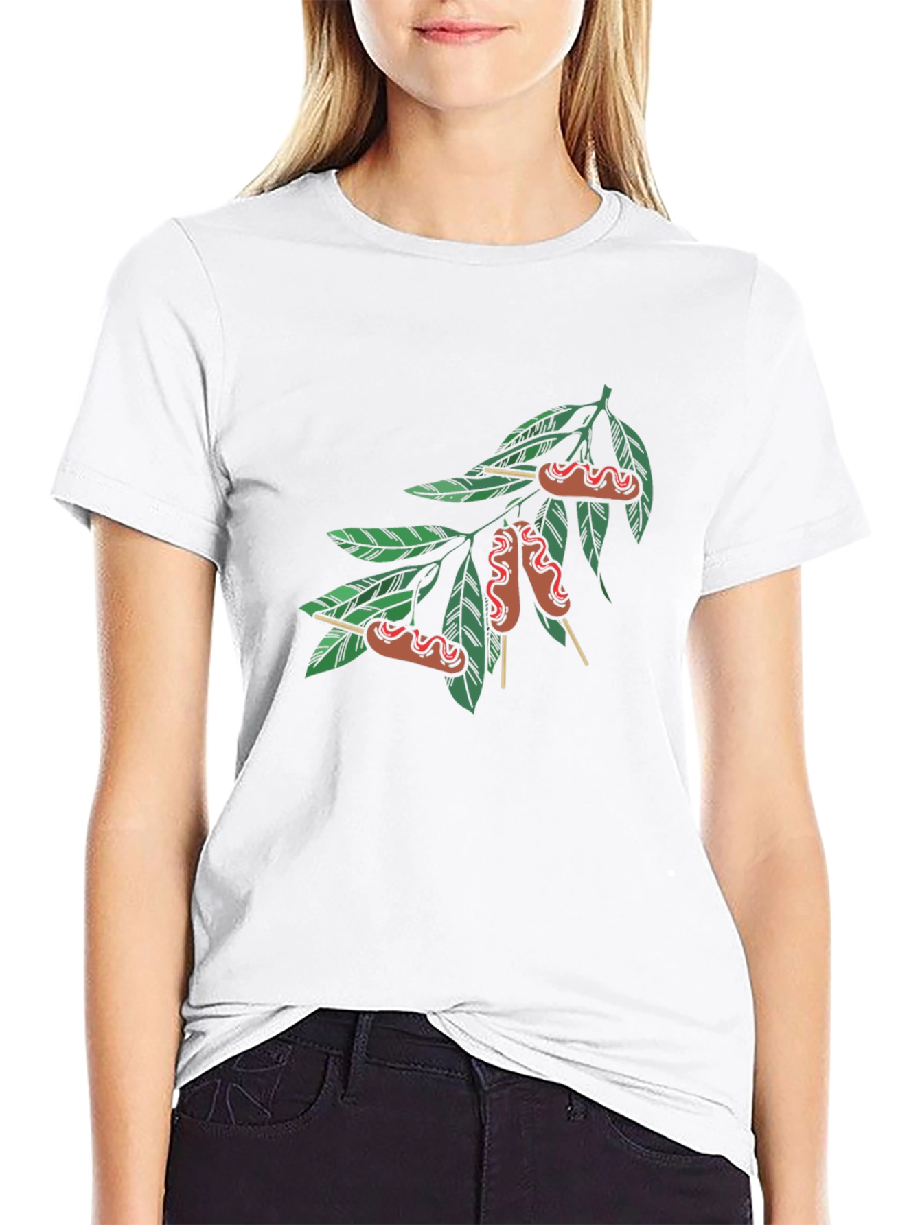 Novelty Sausage Tree Black T-Shirt