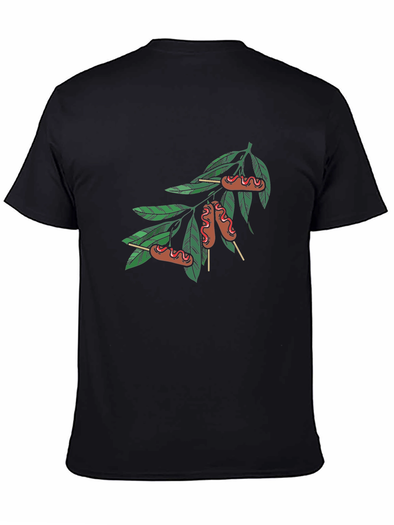 Novelty Sausage Tree Black T-Shirt