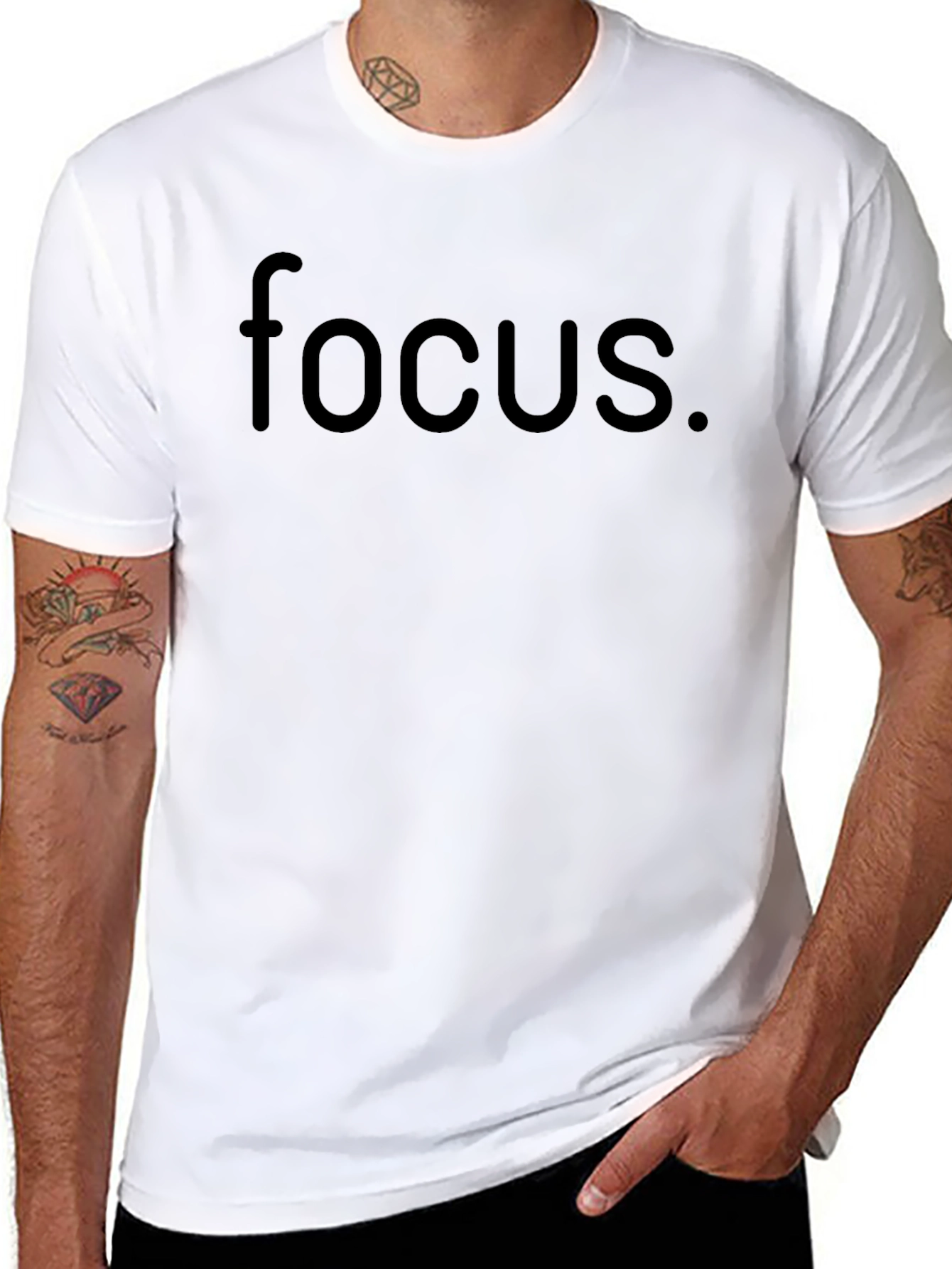 Focus. Black Graphic T-Shirt