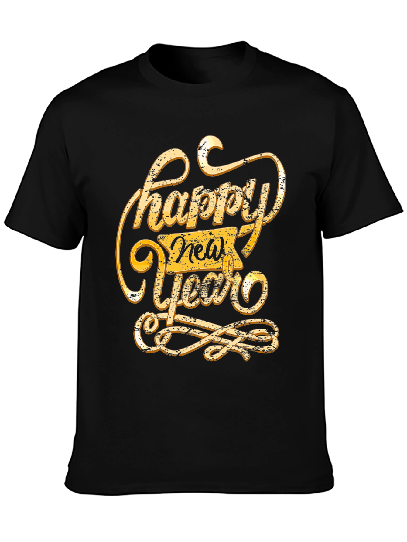Happy New Year Graphic Tee - Black