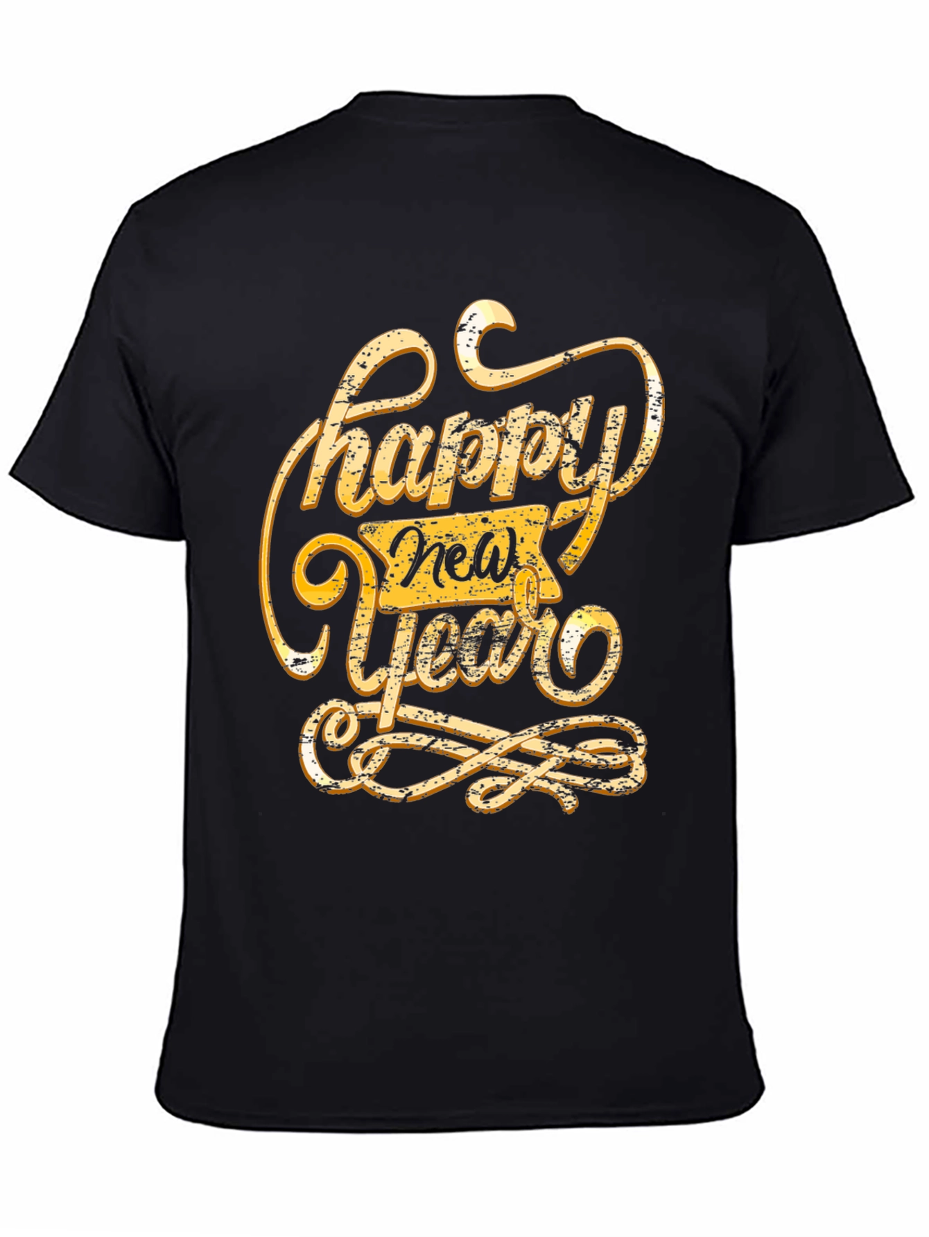 Happy New Year Graphic Tee - Black