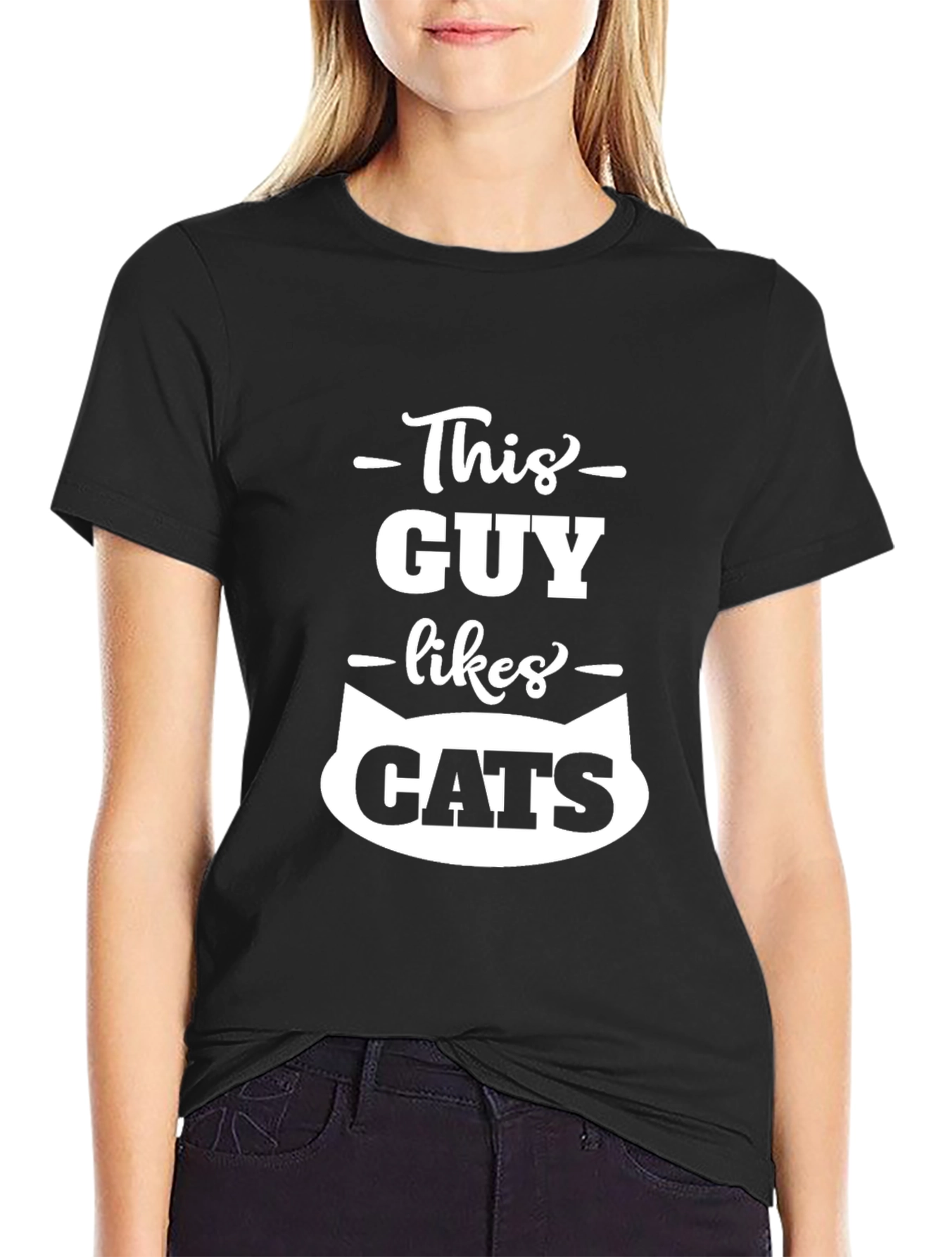 This Guy Likes Cats T-Shirt - Black
