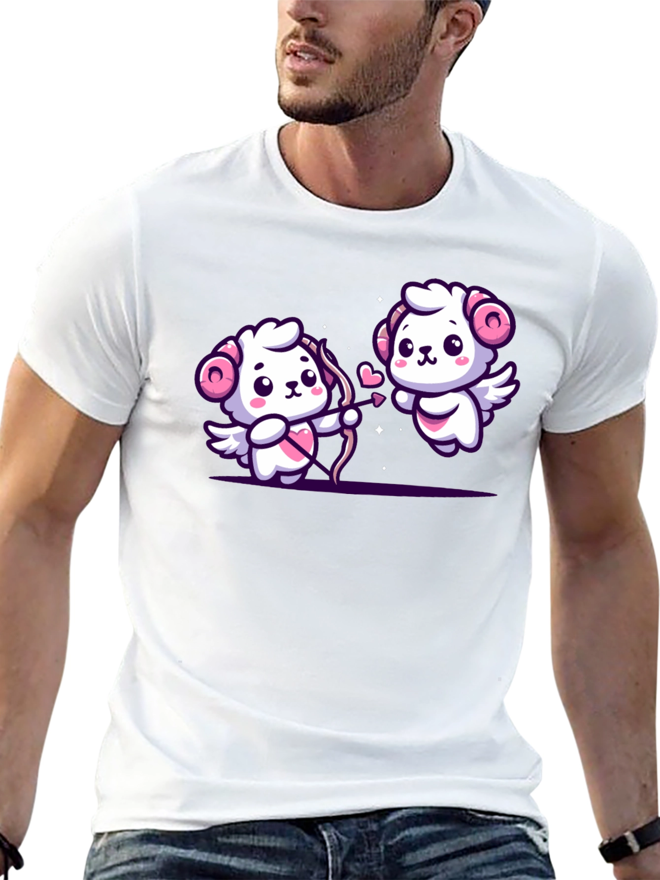 Cute Cupid Rams Graphic Tee