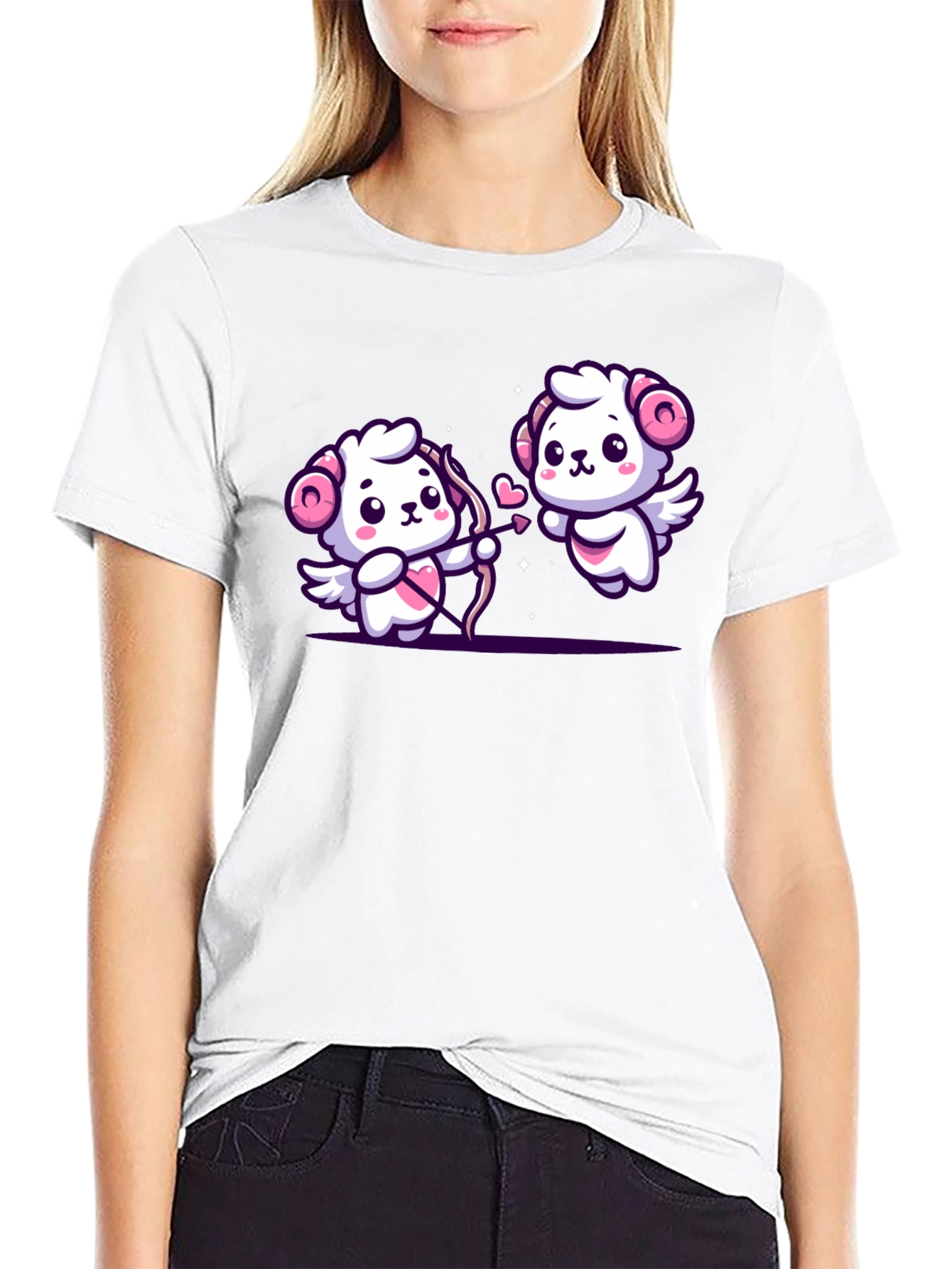 Cute Cupid Rams Graphic Tee