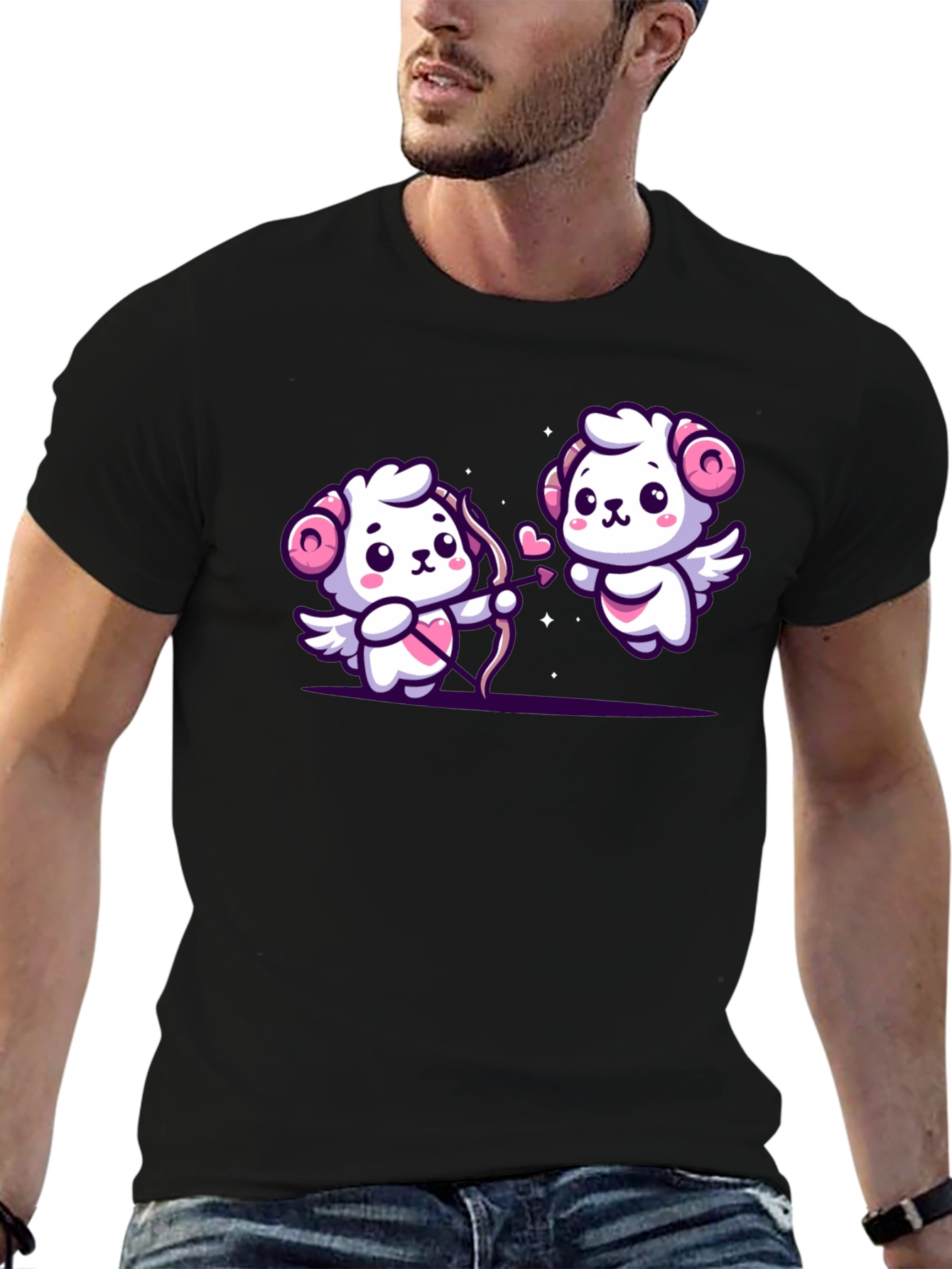 Cute Cupid Rams Graphic Tee