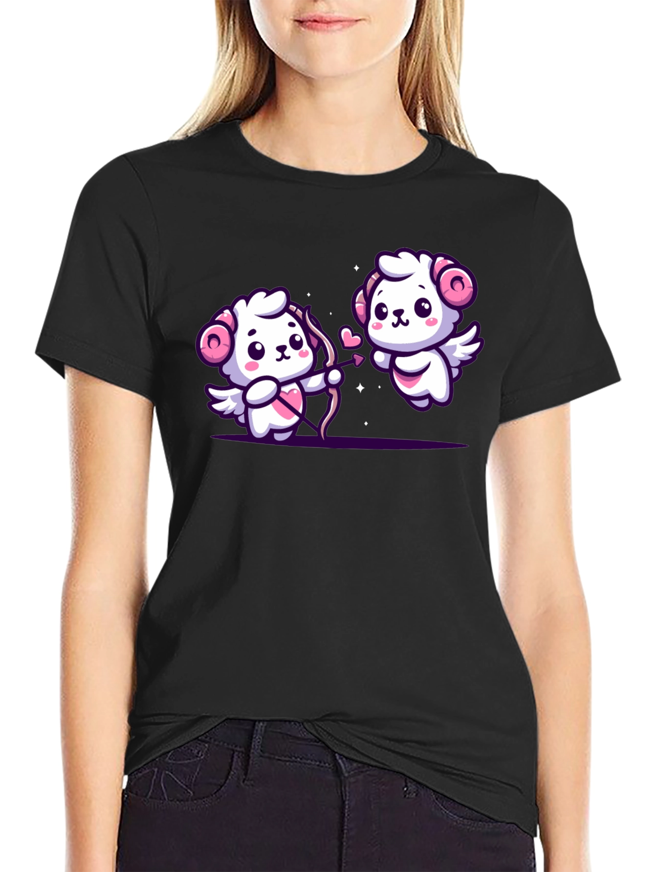 Cute Cupid Rams Graphic Tee