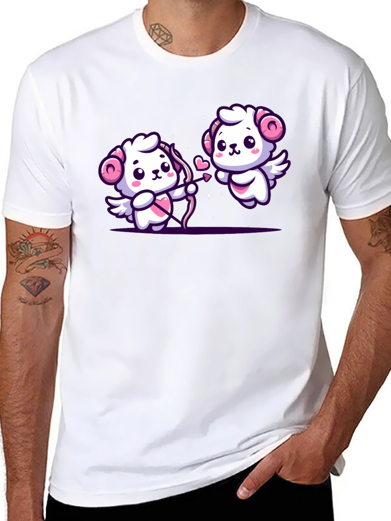 Cute Cupid Rams Graphic Tee