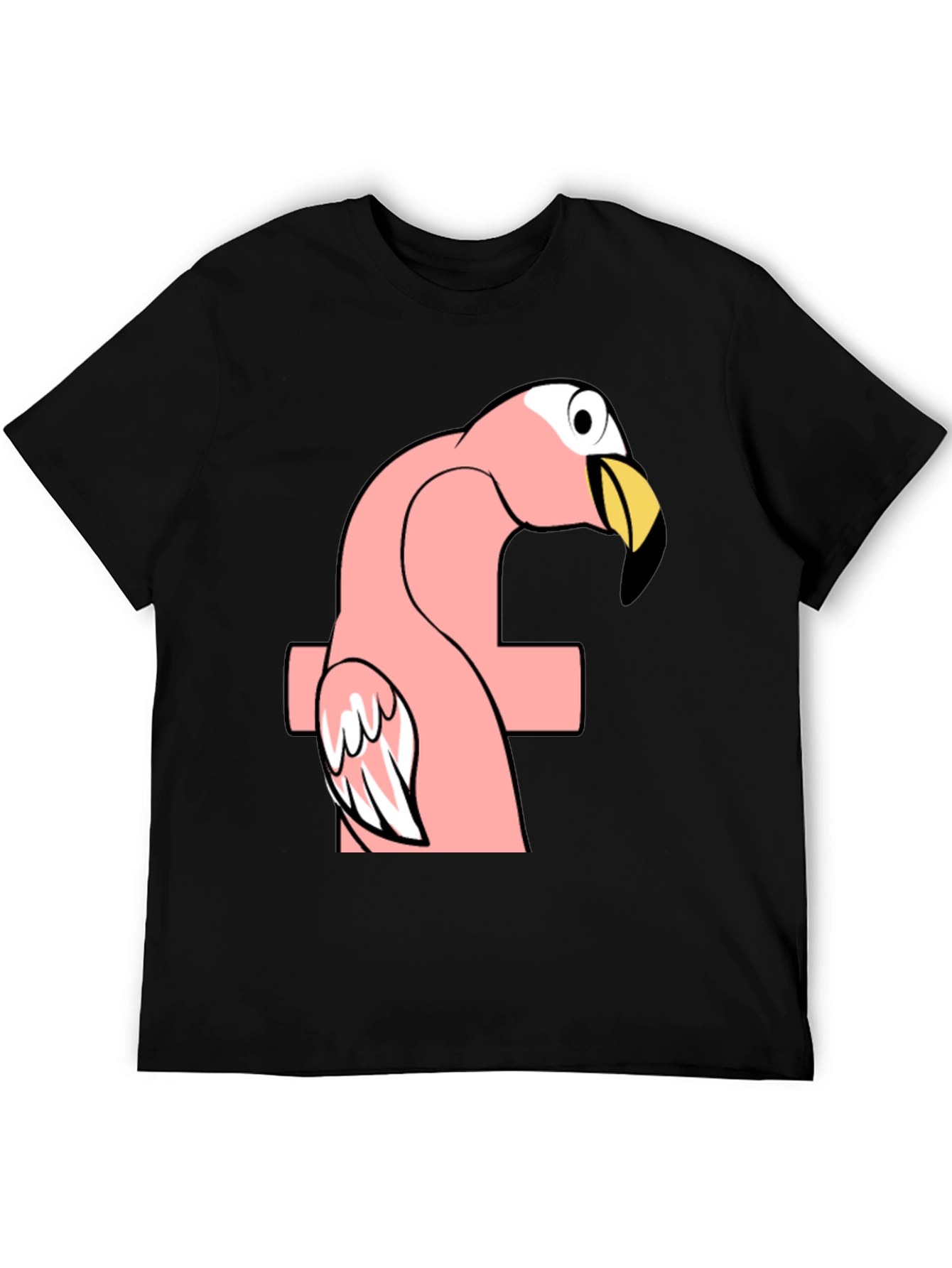 Funny Flamingo F Black T-Shirt