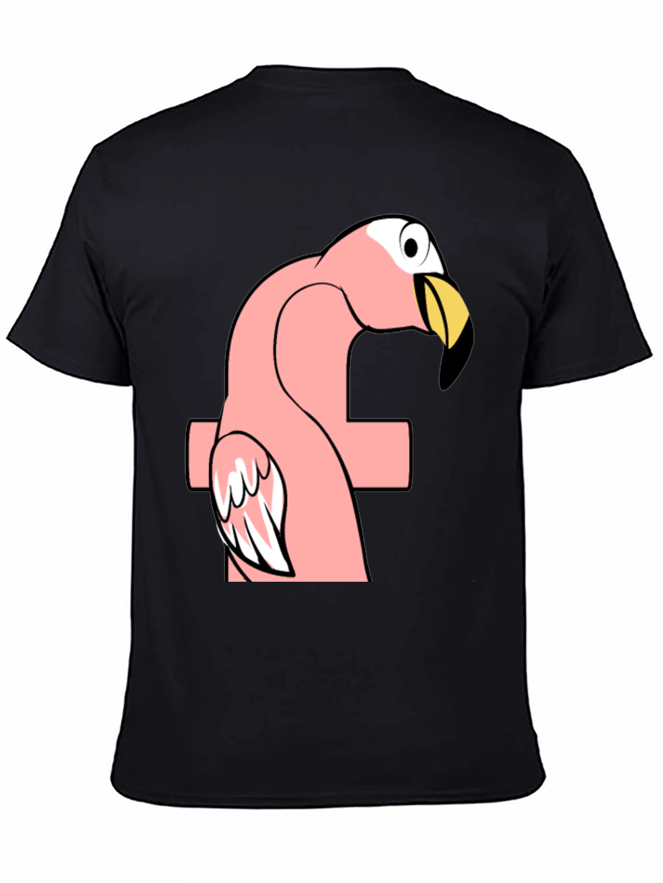 Funny Flamingo F Black T-Shirt