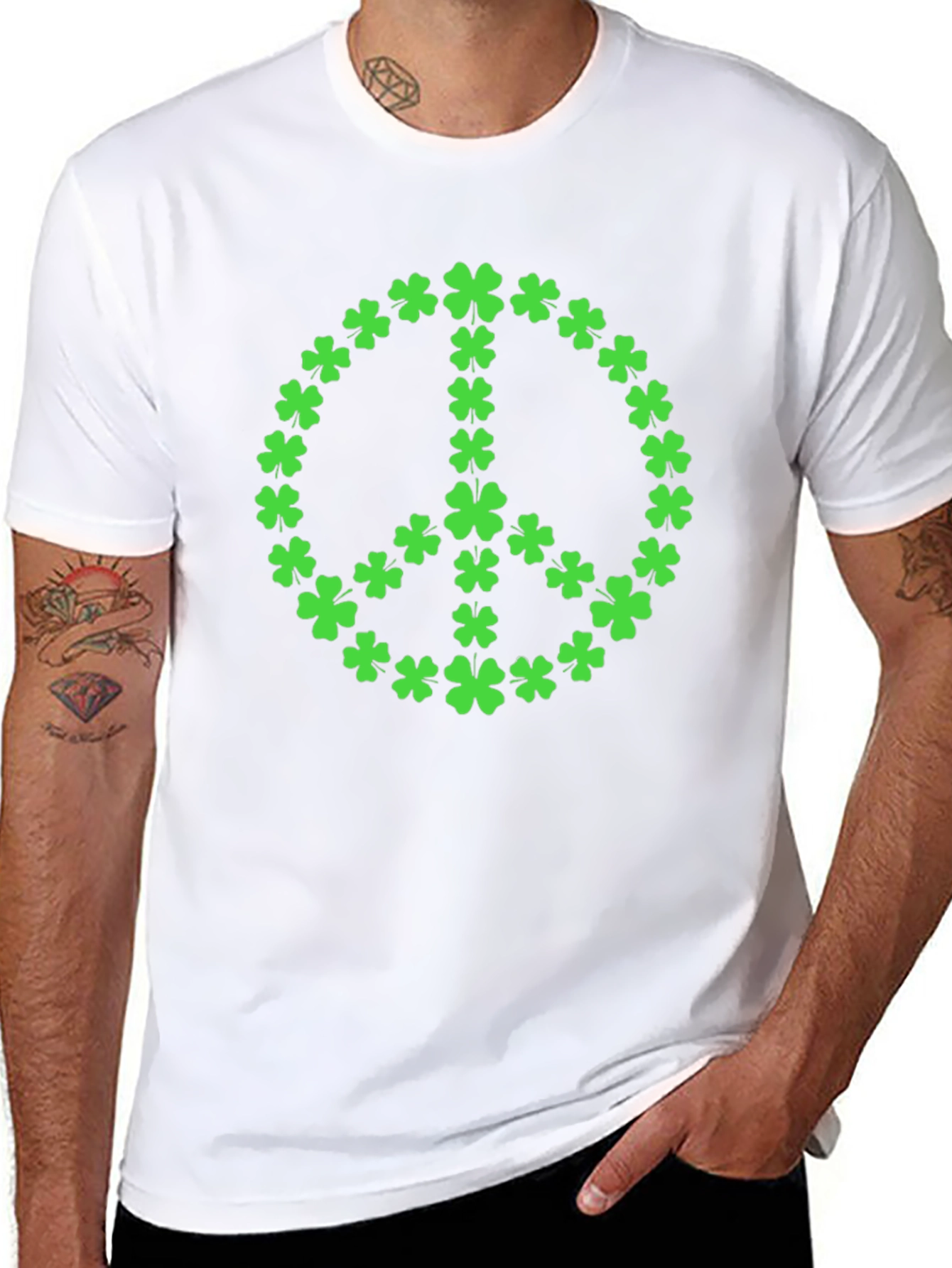 Clover Peace Sign T-Shirt - St. Patricks Day
