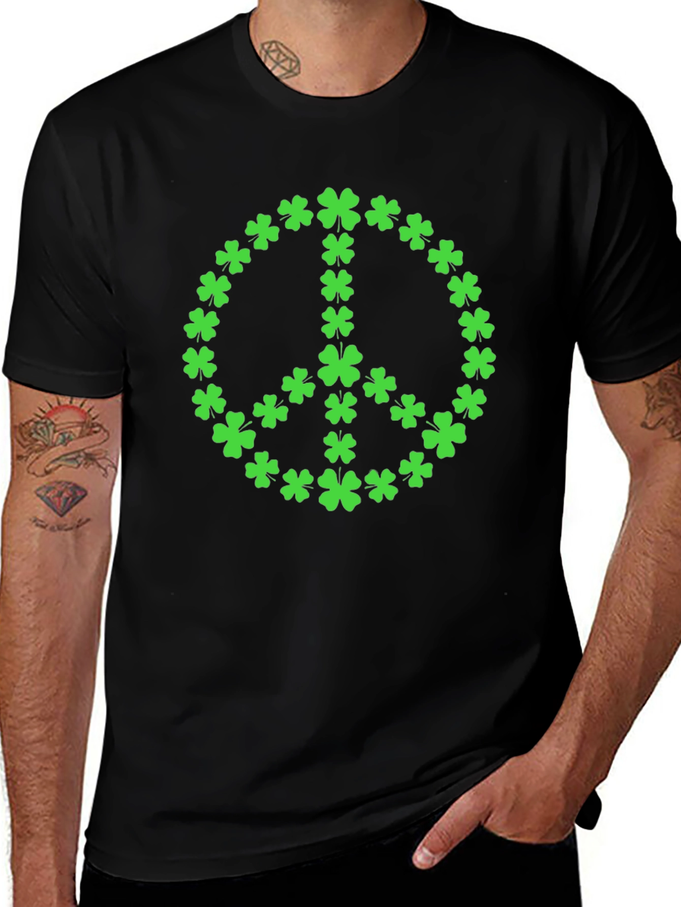 Clover Peace Sign T-Shirt - St. Patricks Day