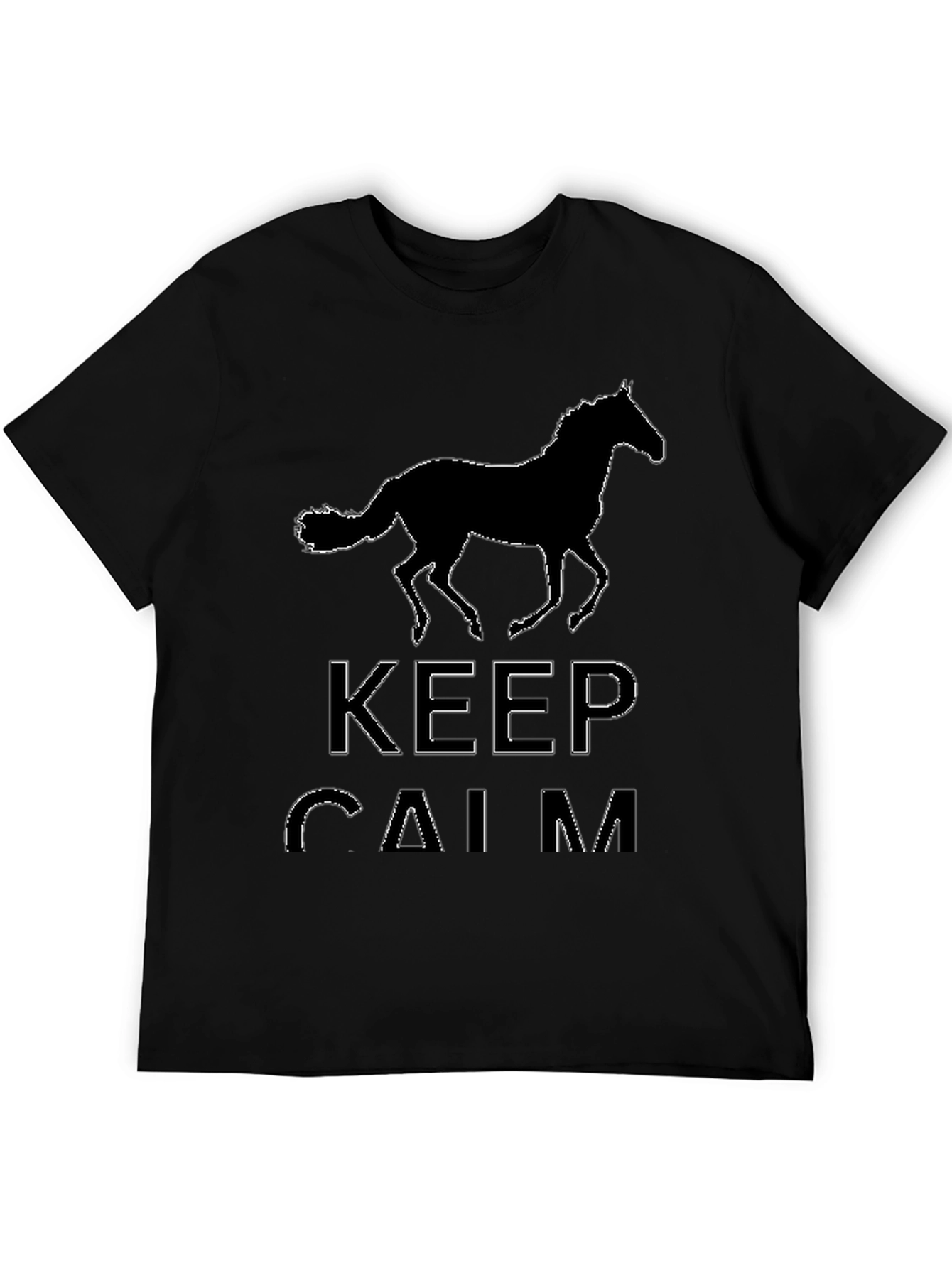 Keep Calm Horse Silhouette Black T-Shirt