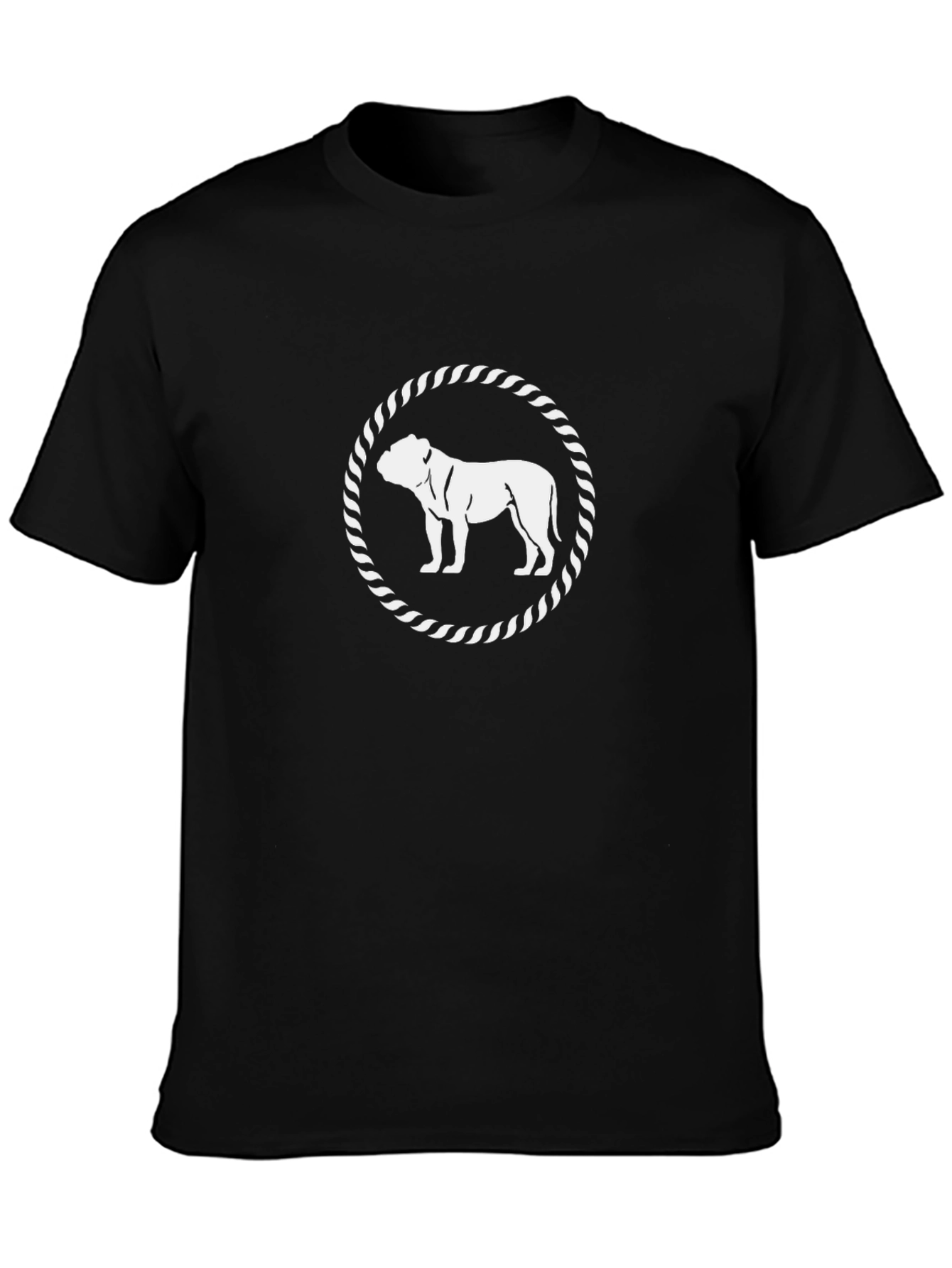Bulldog Circle Graphic Tee - Stylish Black T-Shirt