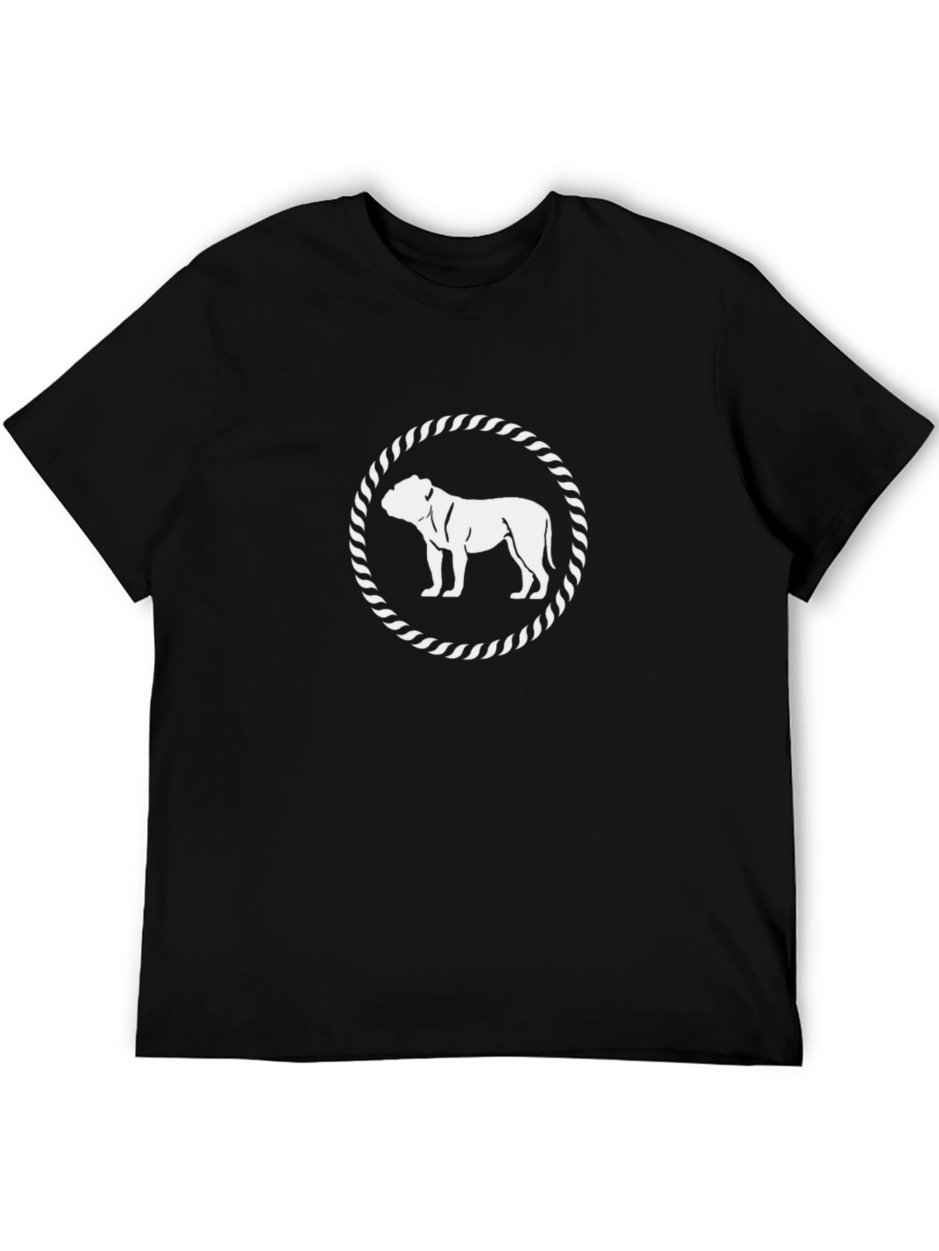Bulldog Circle Graphic Tee - Stylish Black T-Shirt
