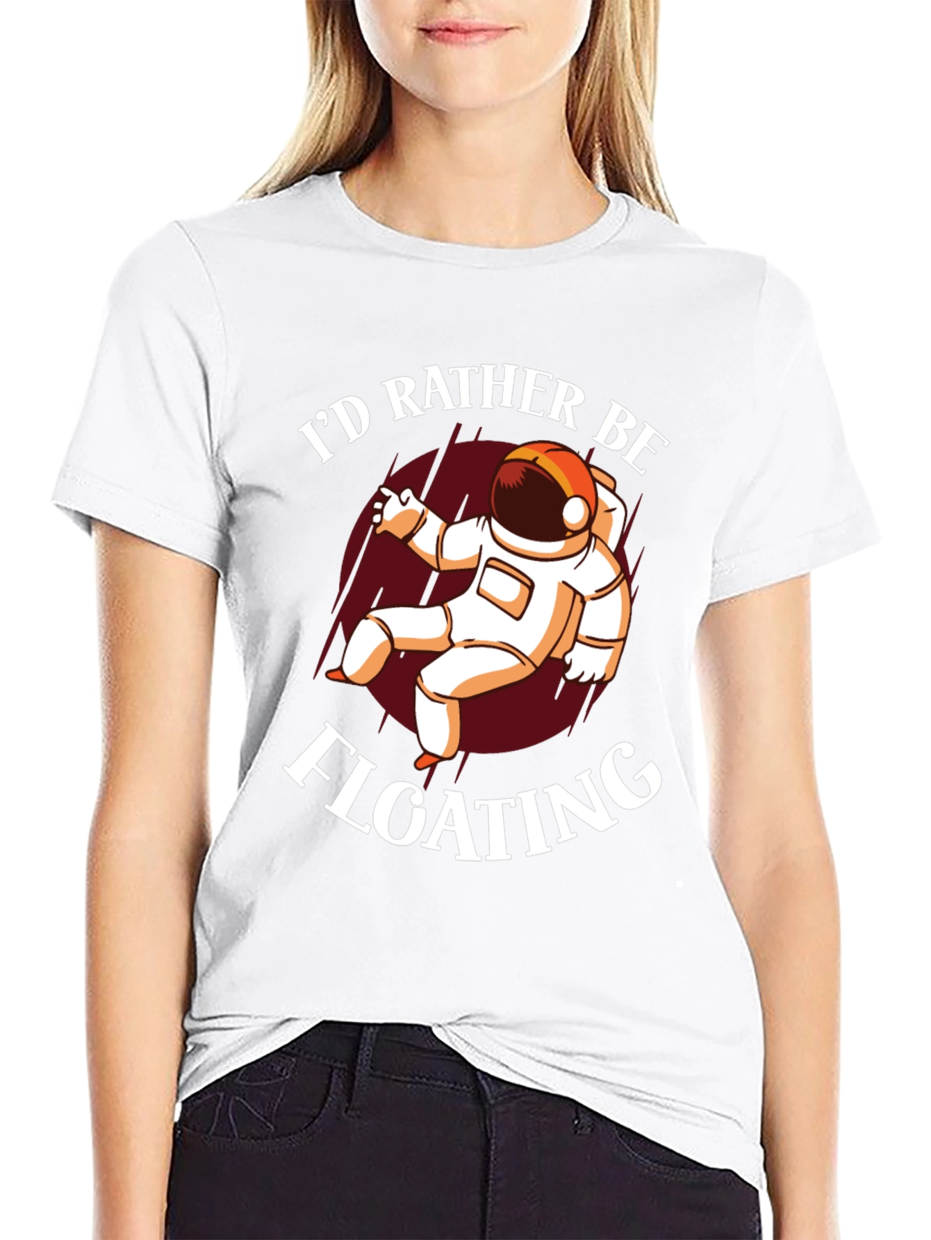 Id Rather Be Floating Astronaut Graphic Tee