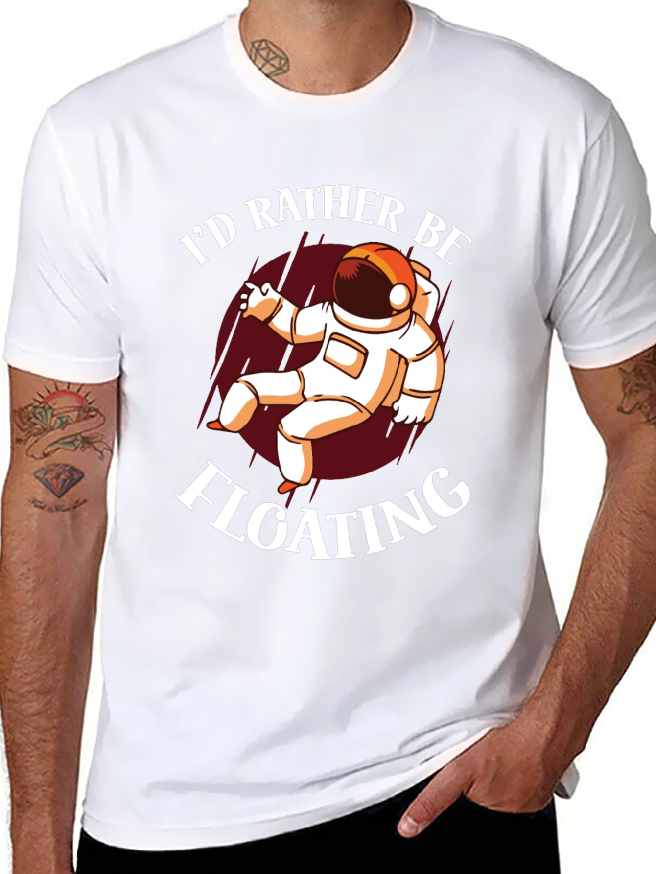 Id Rather Be Floating Astronaut Graphic Tee