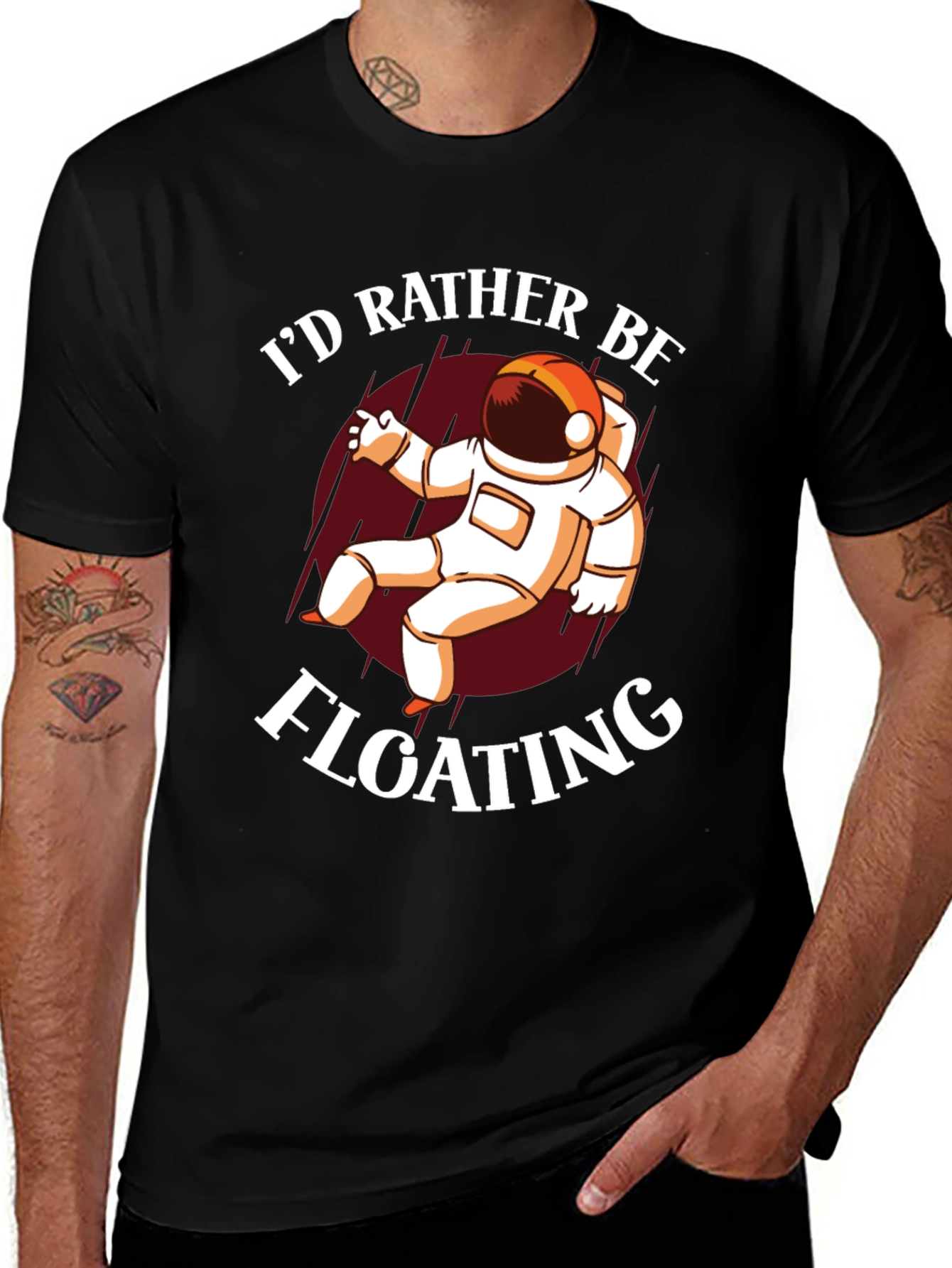Id Rather Be Floating Astronaut Graphic Tee
