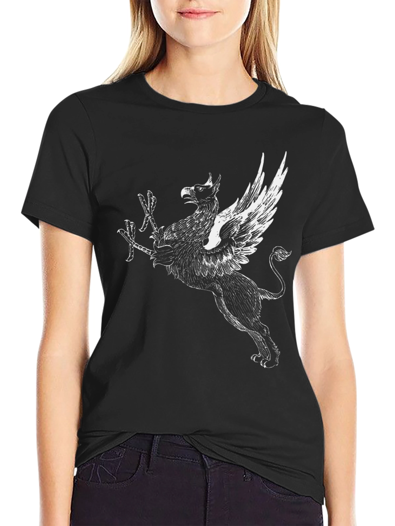 Griffin Graphic Print Black T-Shirt