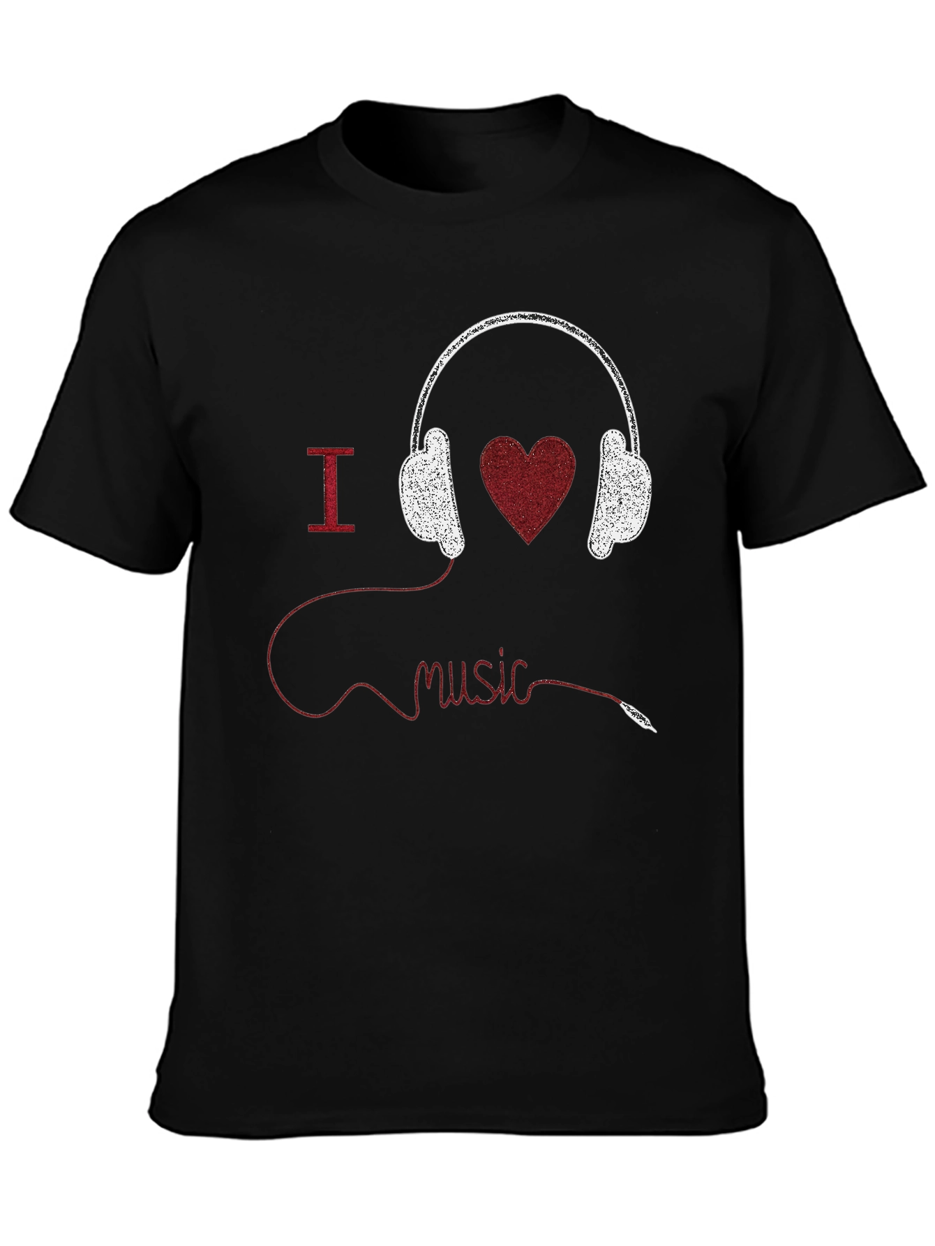 I Heart Music Graphic Tee - Black