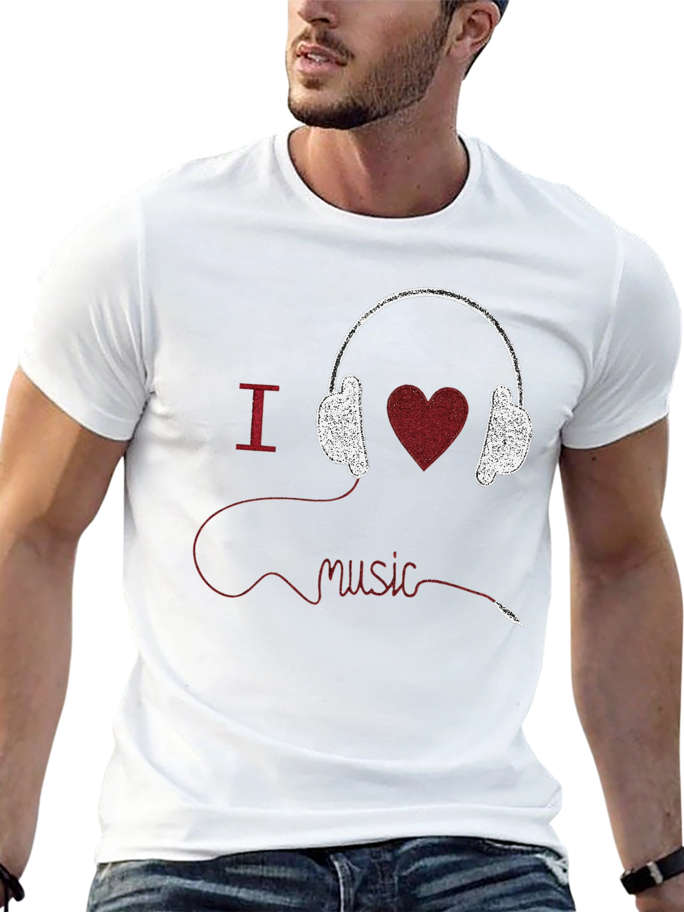 I Heart Music Graphic Tee - Black
