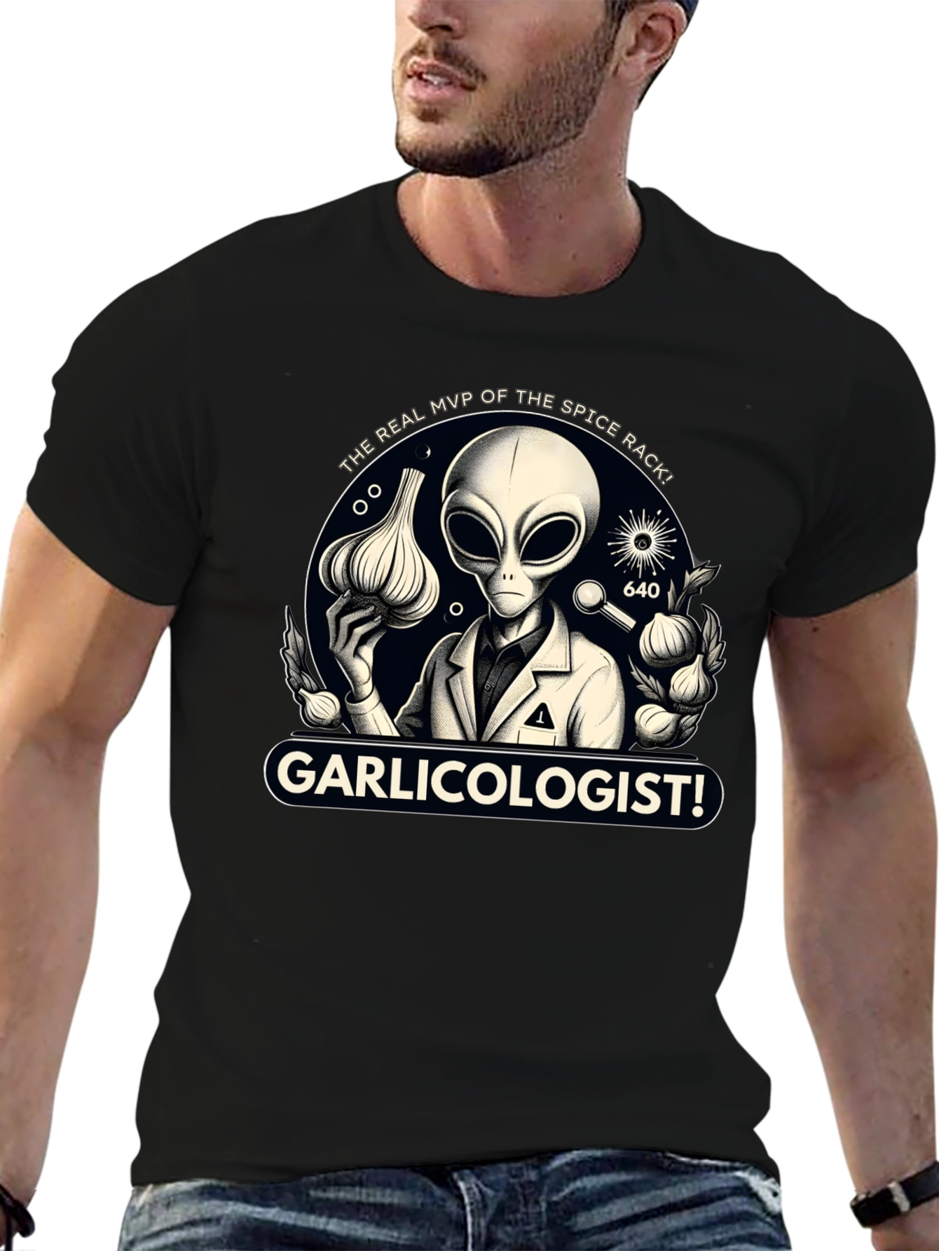 Garlicologist T-Shirt: Alien Spice Rack MVP