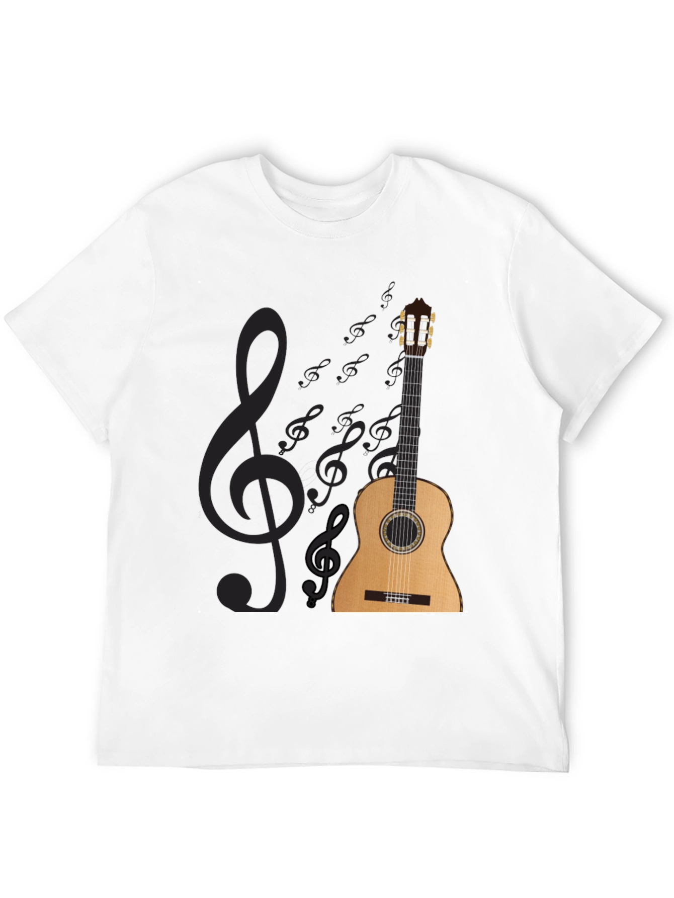 Guitar & Musical Notes Graphic Tee