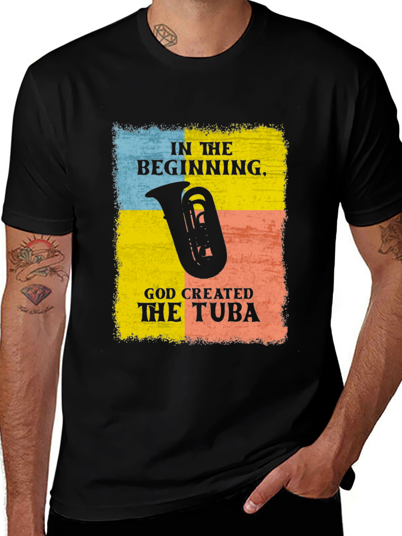 In The Beginning Tuba Graphic Tee