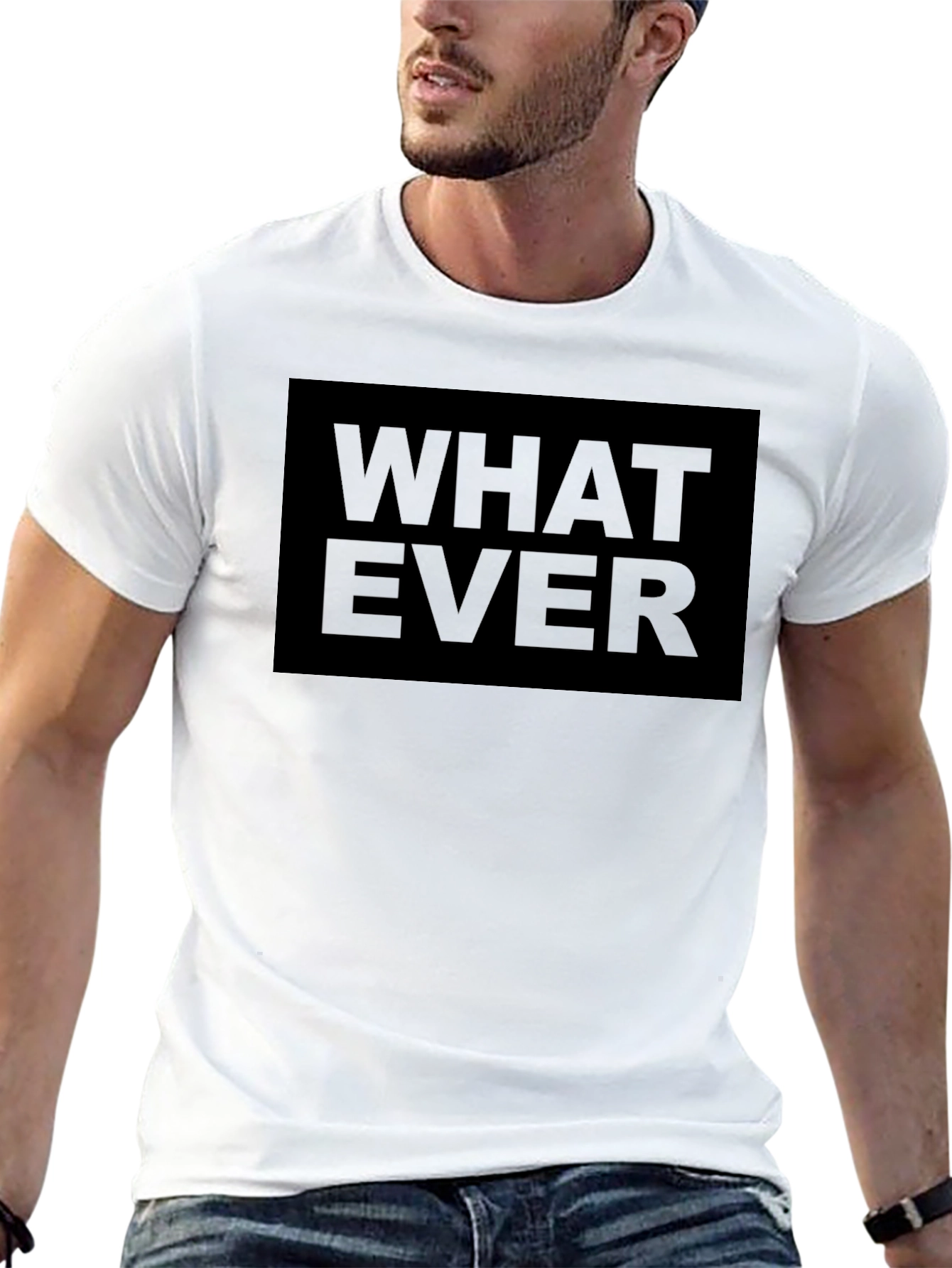 Mens Black Whatever Graphic T-Shirt