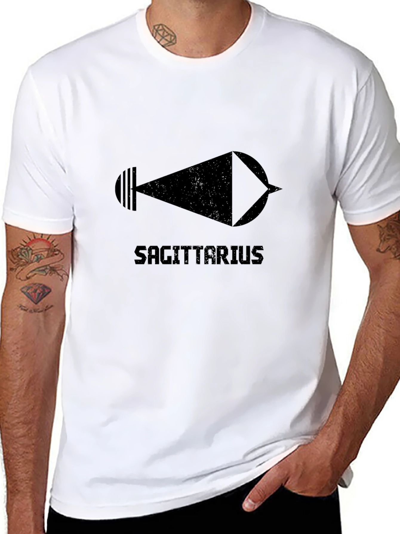 Sagittarius Graphic Tee - Zodiac Black T-Shirt
