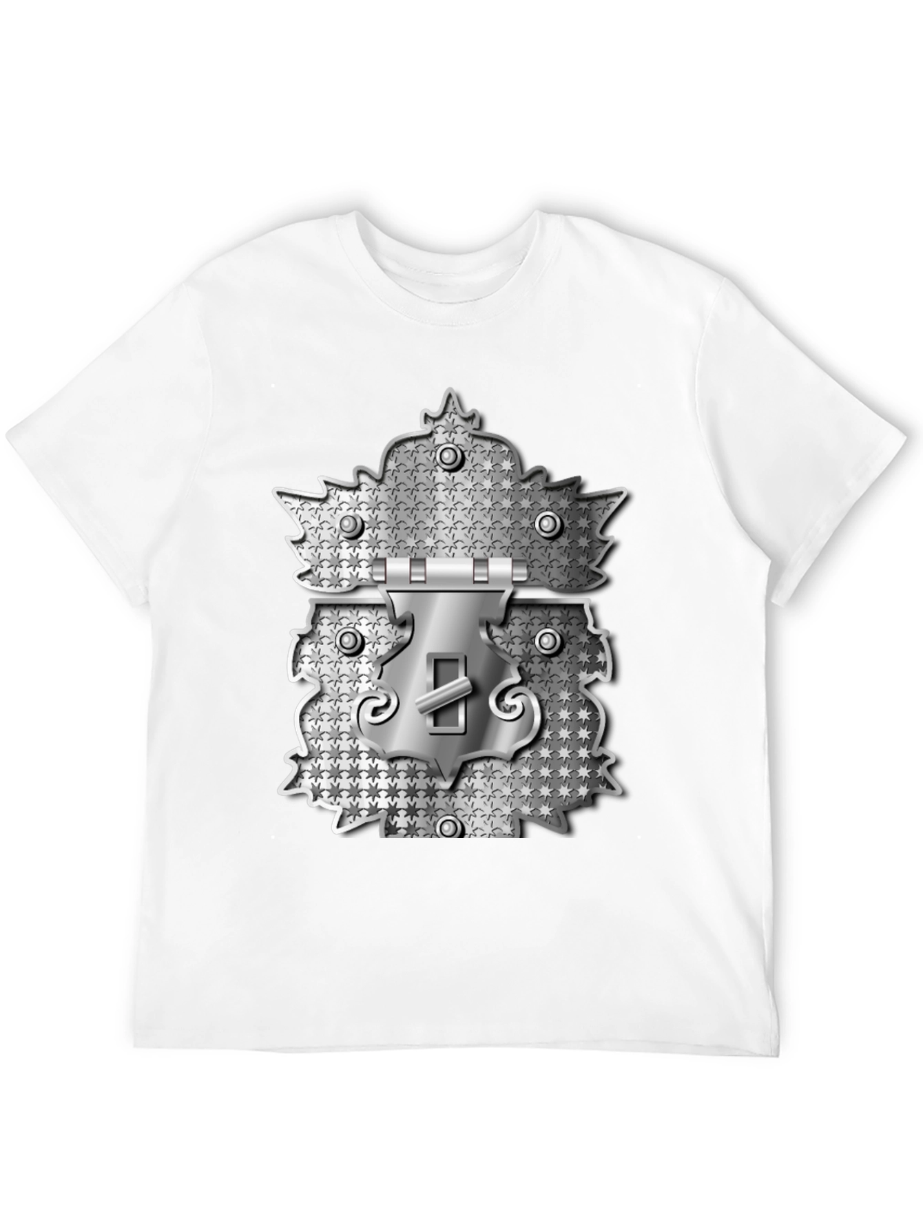 Novelty Lock Graphic Print Black T-Shirt