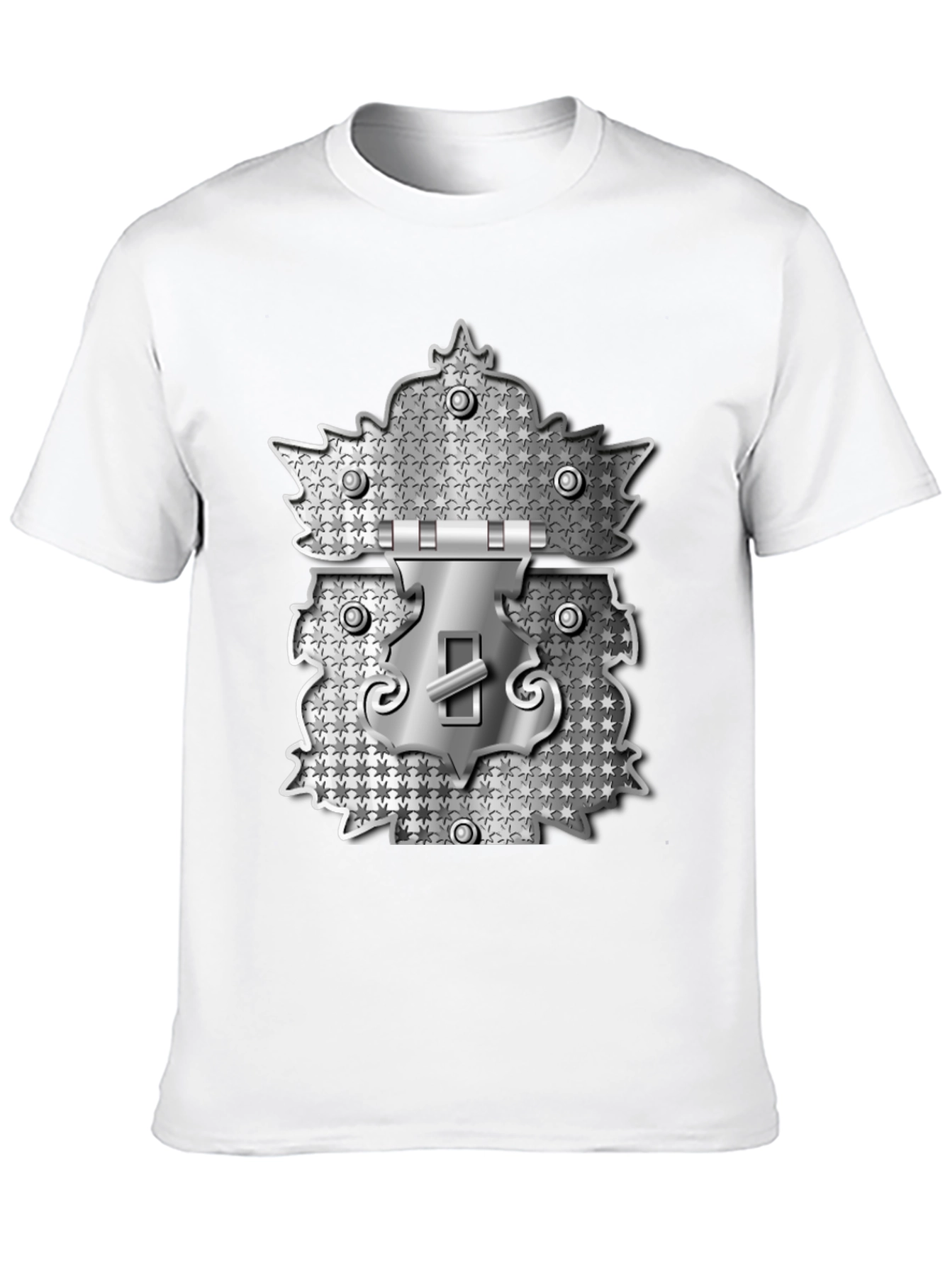 Novelty Lock Graphic Print Black T-Shirt