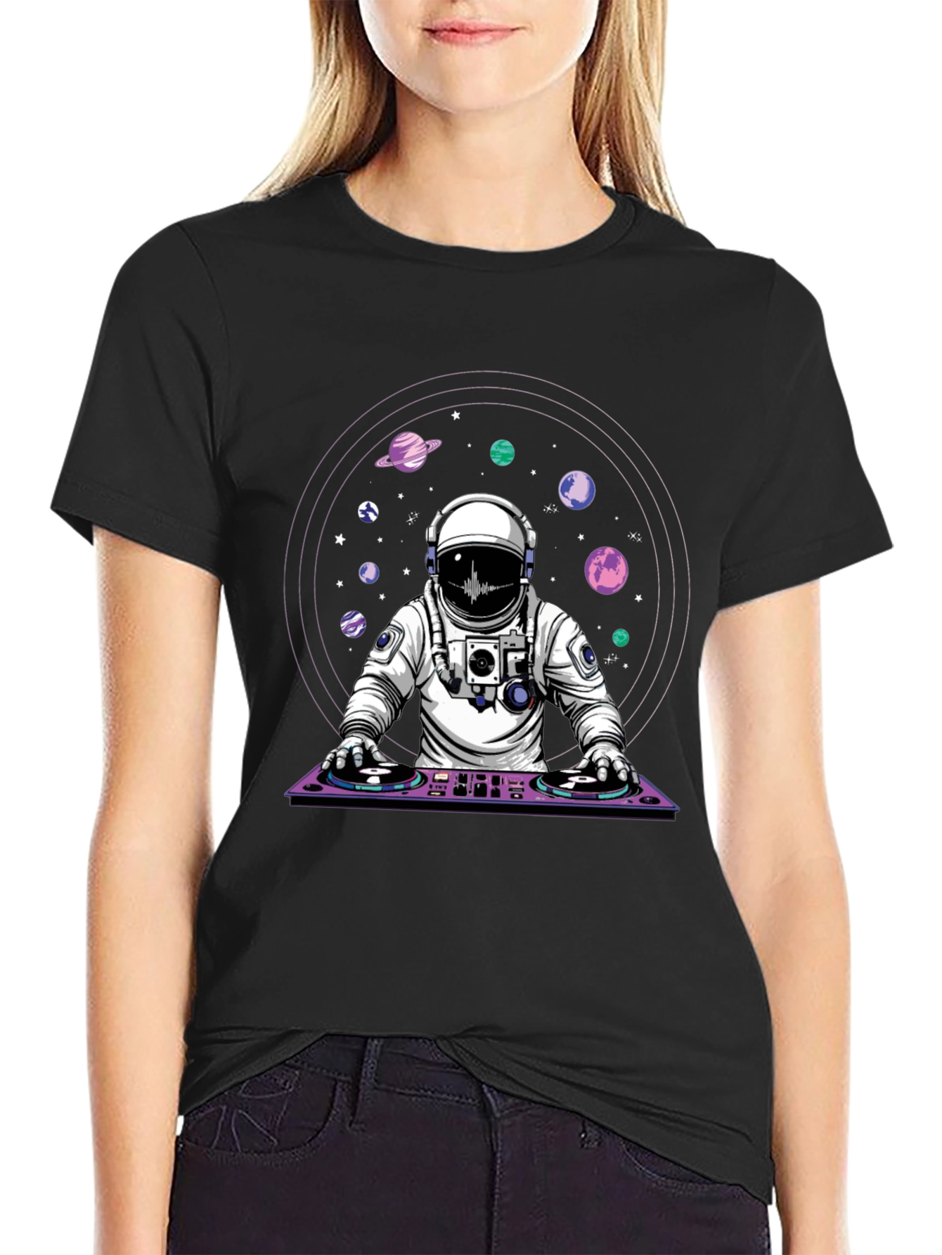 Astronaut DJ Graphic T-Shirt - Space Music Tee