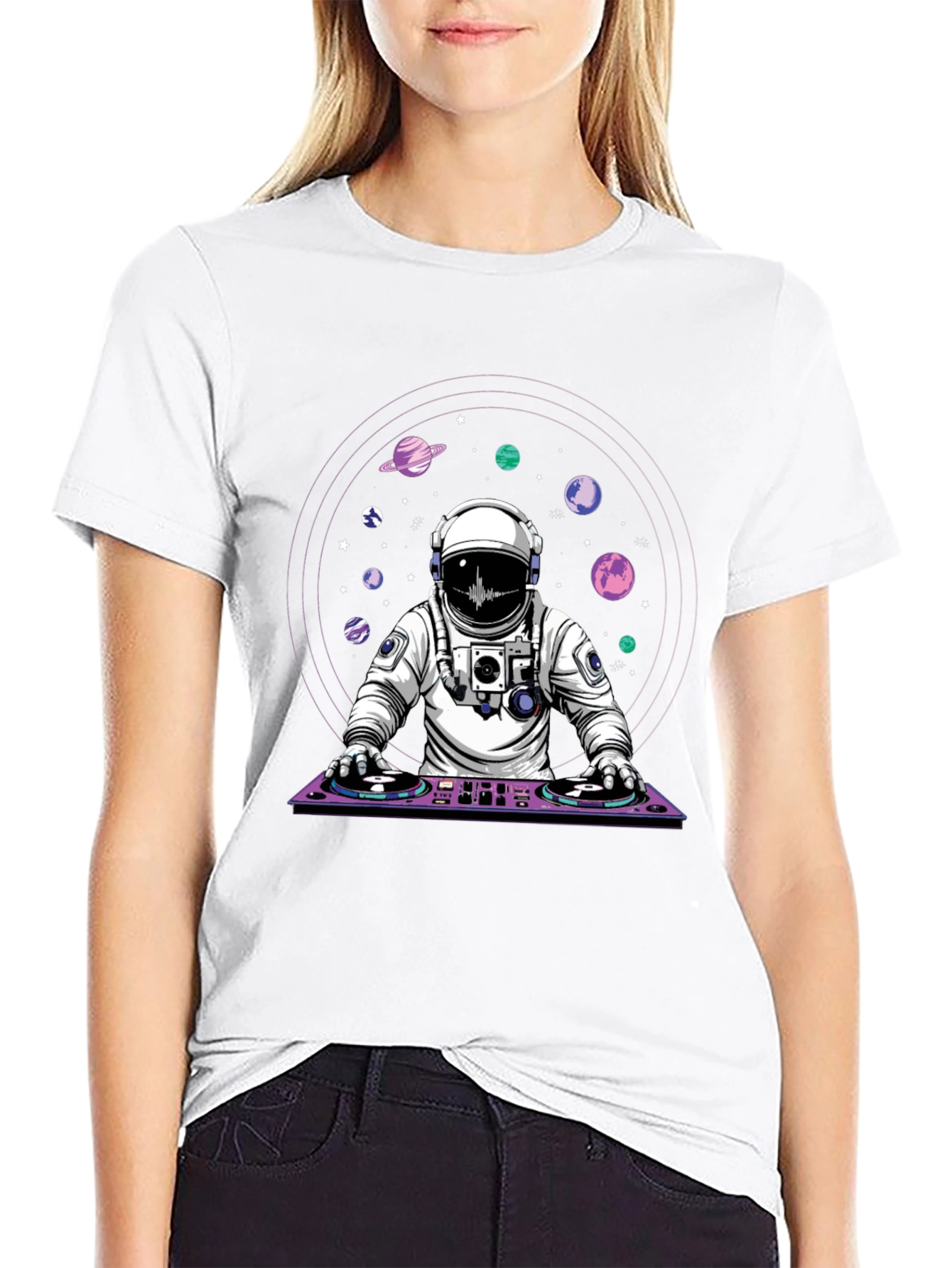 Astronaut DJ Graphic T-Shirt - Space Music Tee