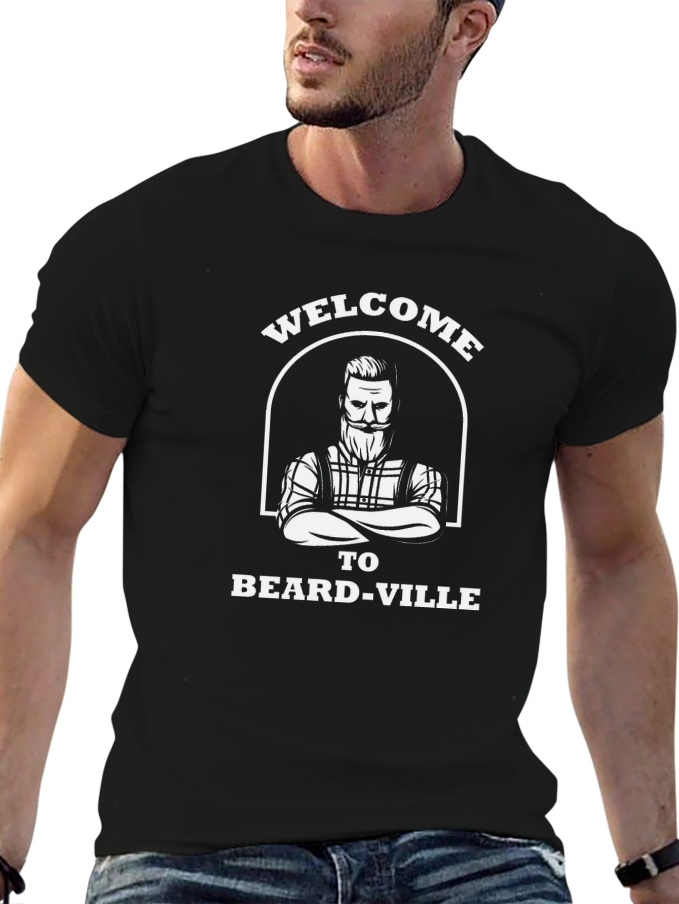 Welcome to Beard-ville Black T-Shirt