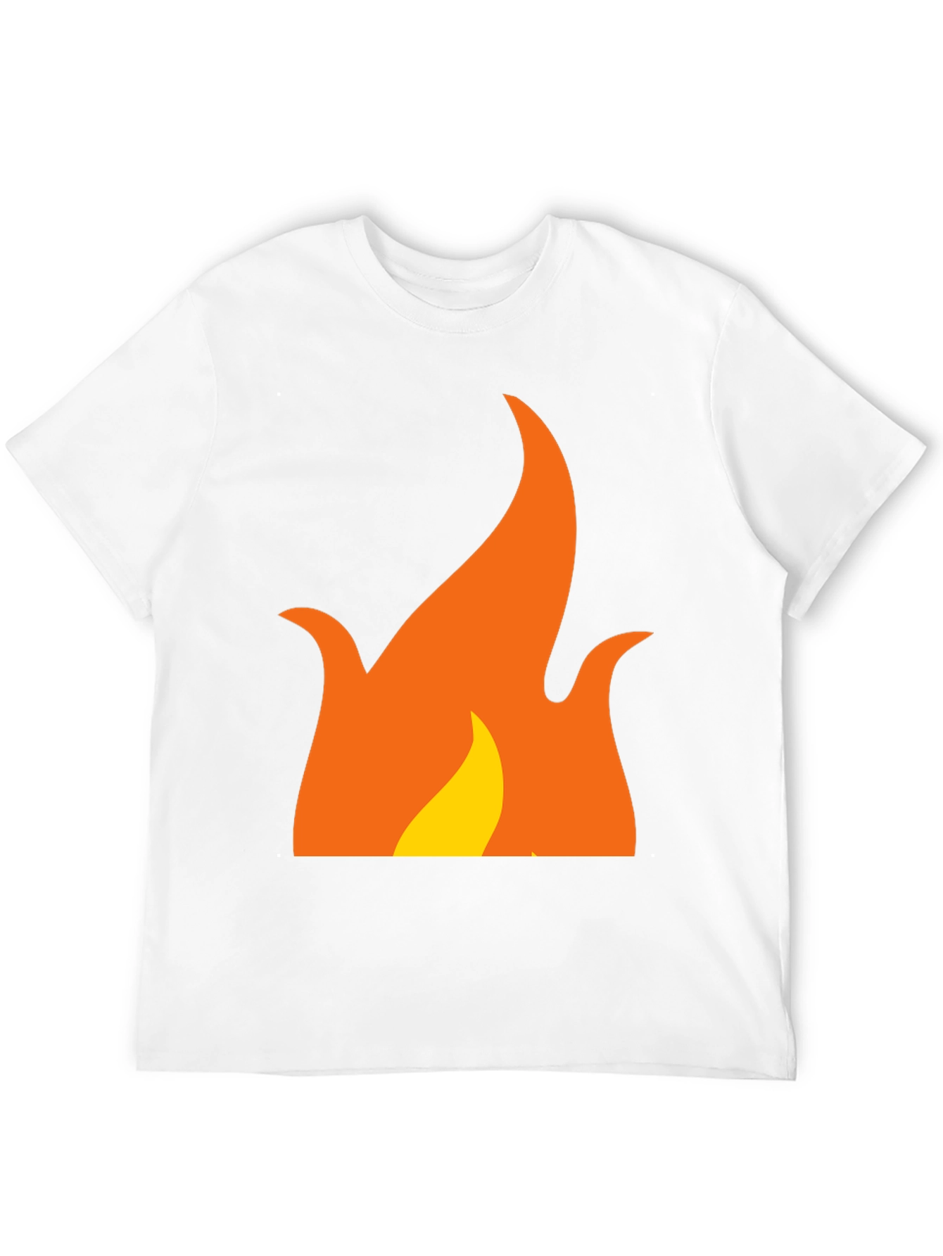 Flame Graphic Tee - Black Cotton Casual Shirt