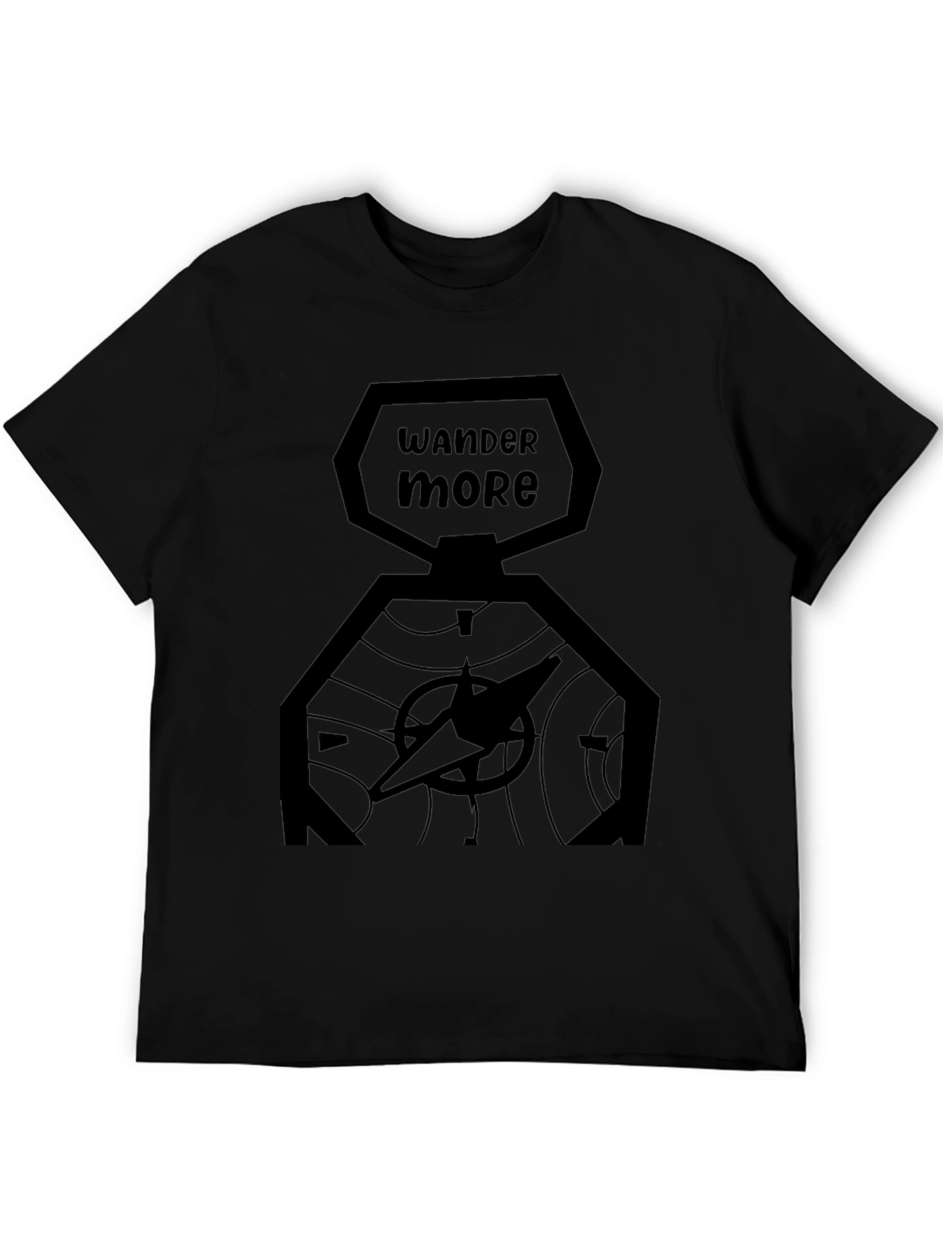 Wander More Black Graphic T-Shirt