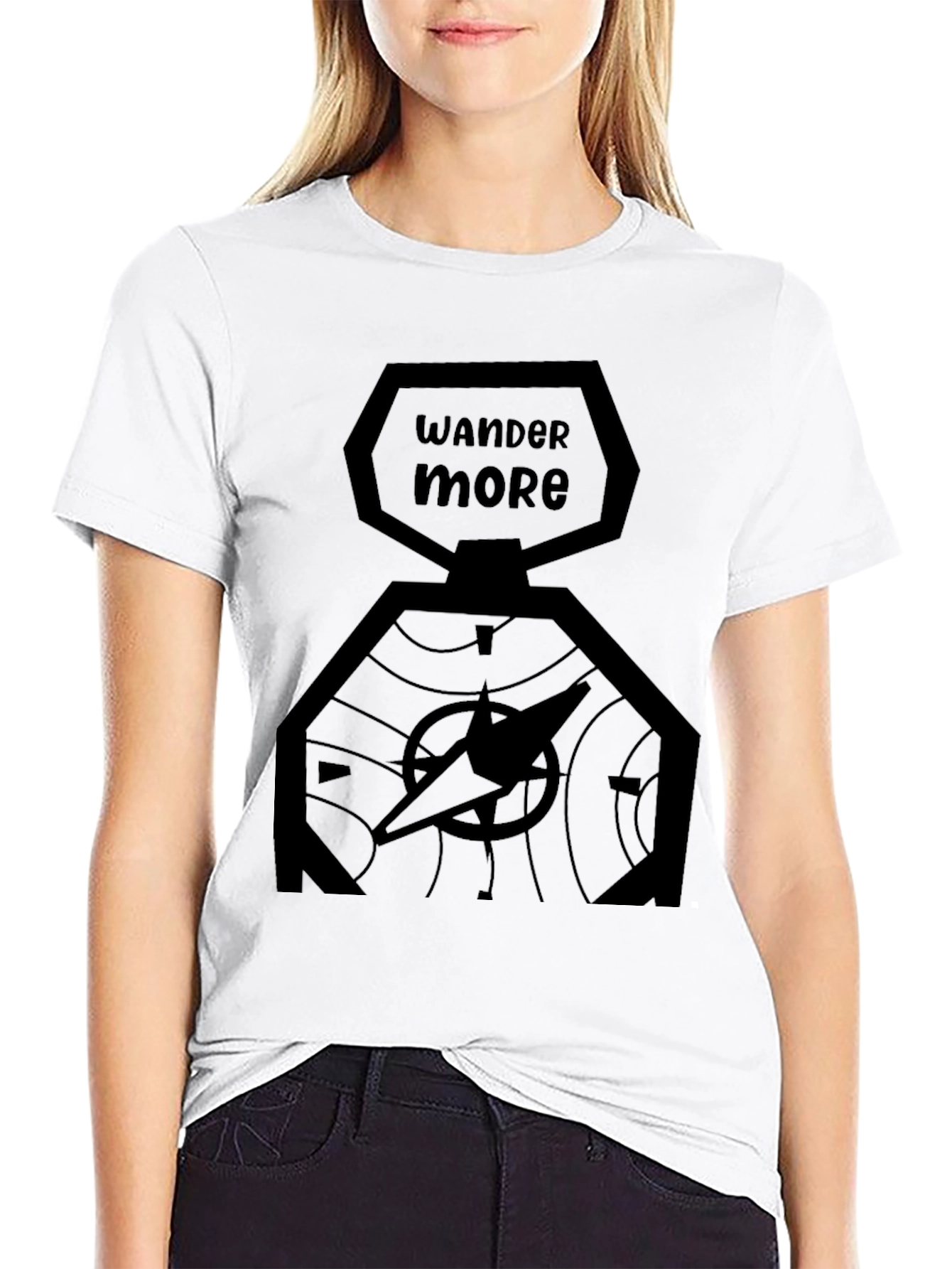 Wander More Black Graphic T-Shirt
