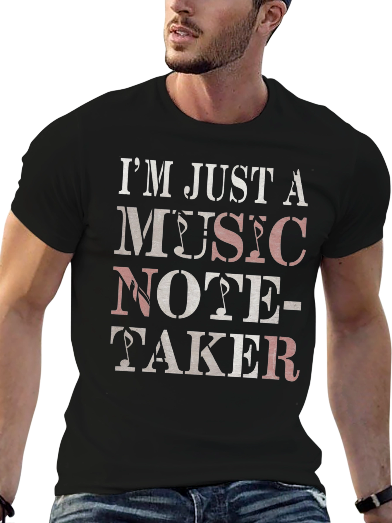 Music Note-Taker Graphic Tee Shirt