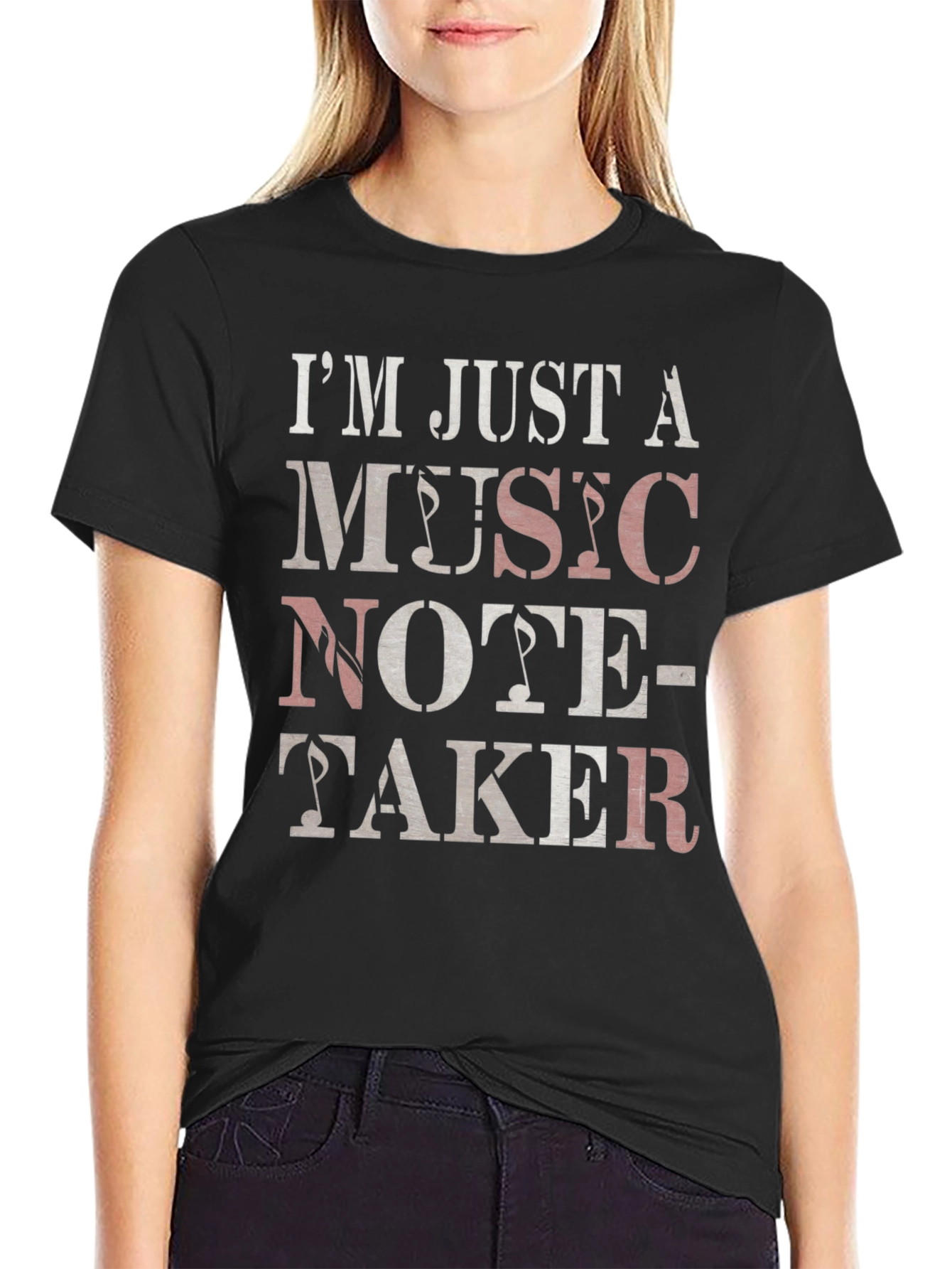 Music Note-Taker Graphic Tee Shirt